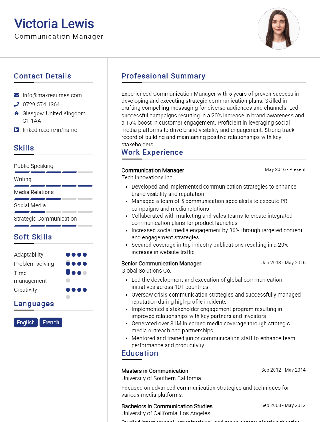 communication-manager-resume-sample