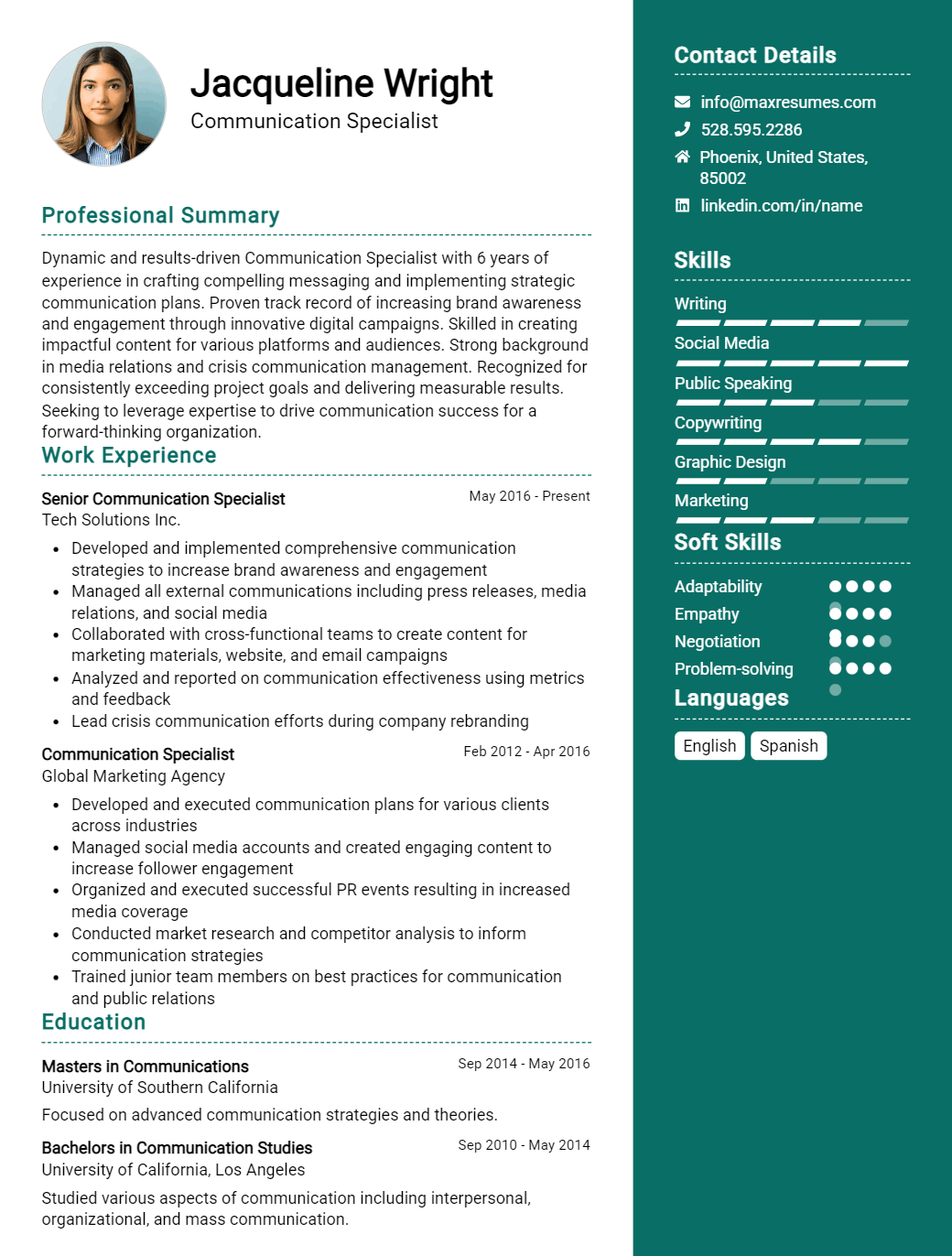 communication-specialist-resume-sample