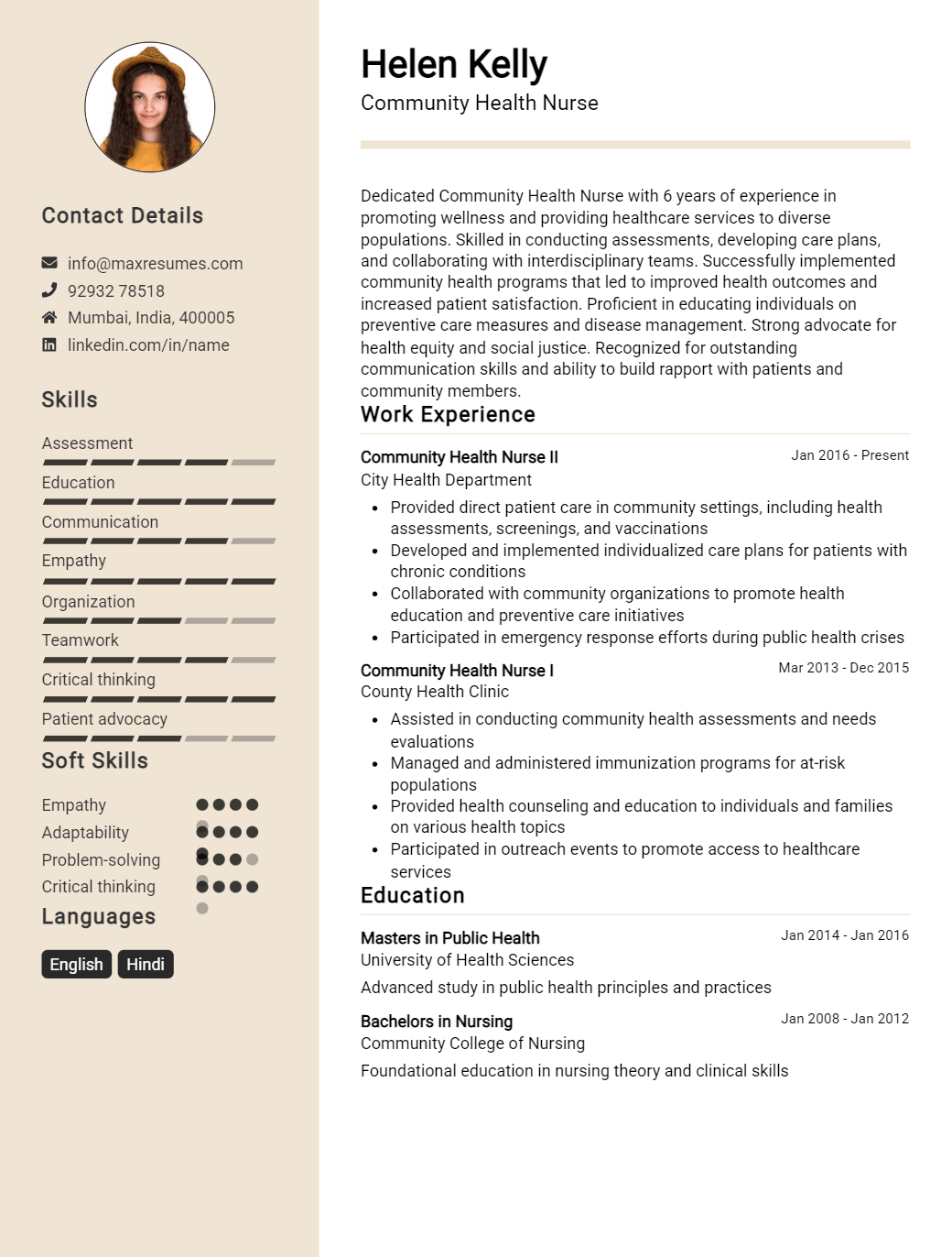 community-health-nurse-resume-sample