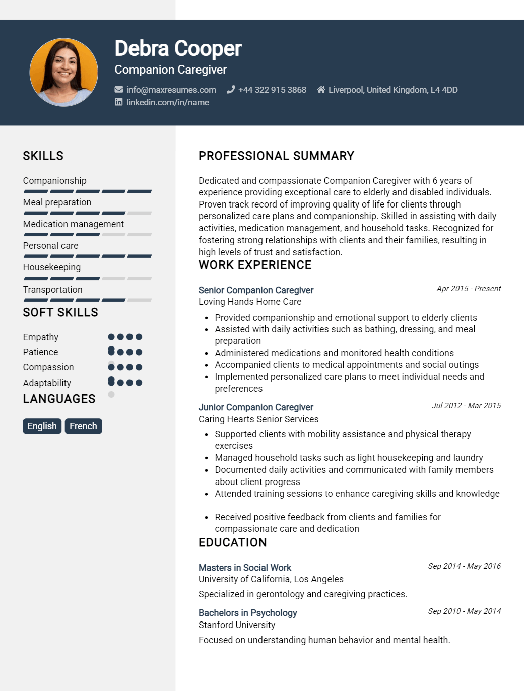 companion-caregiver-resume-sample