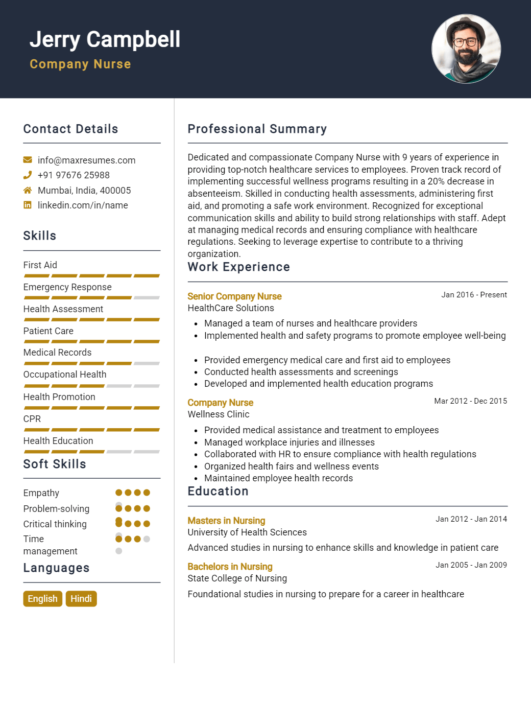 company-nurse-resume-sample