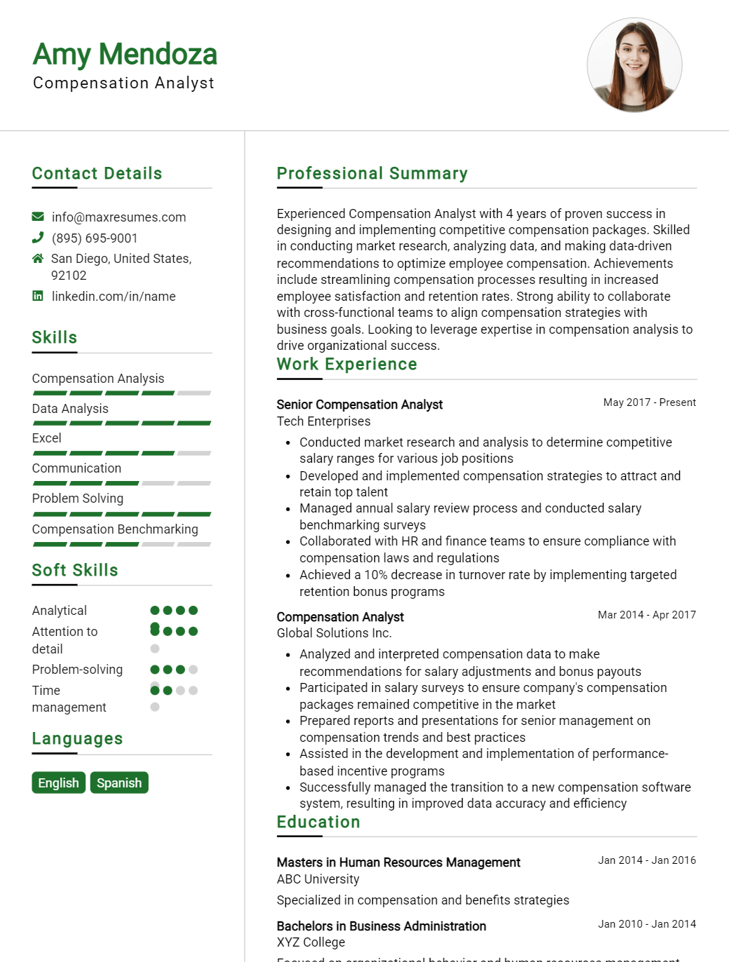 compensation-analyst-resume-sample