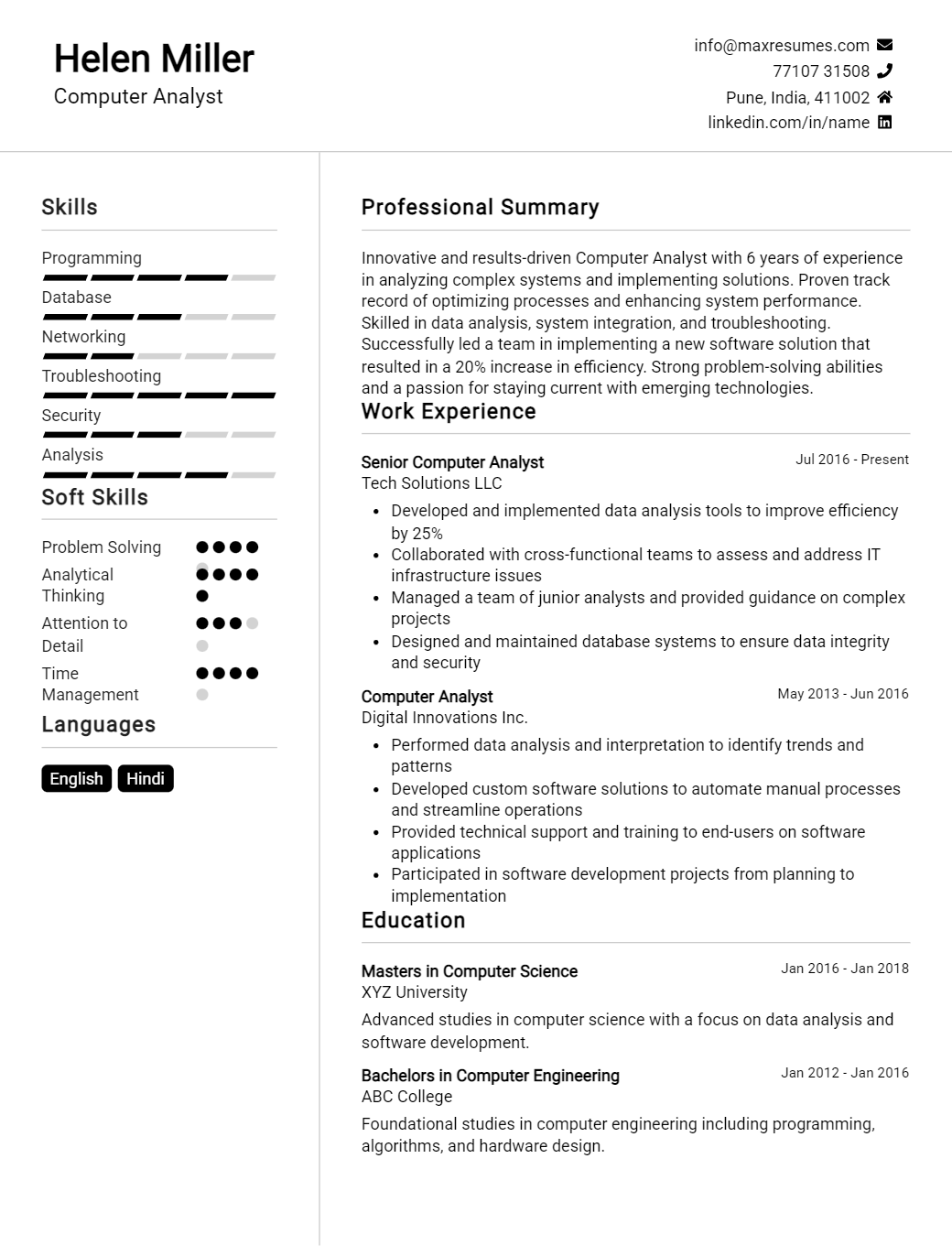 computer-analyst-resume-sample