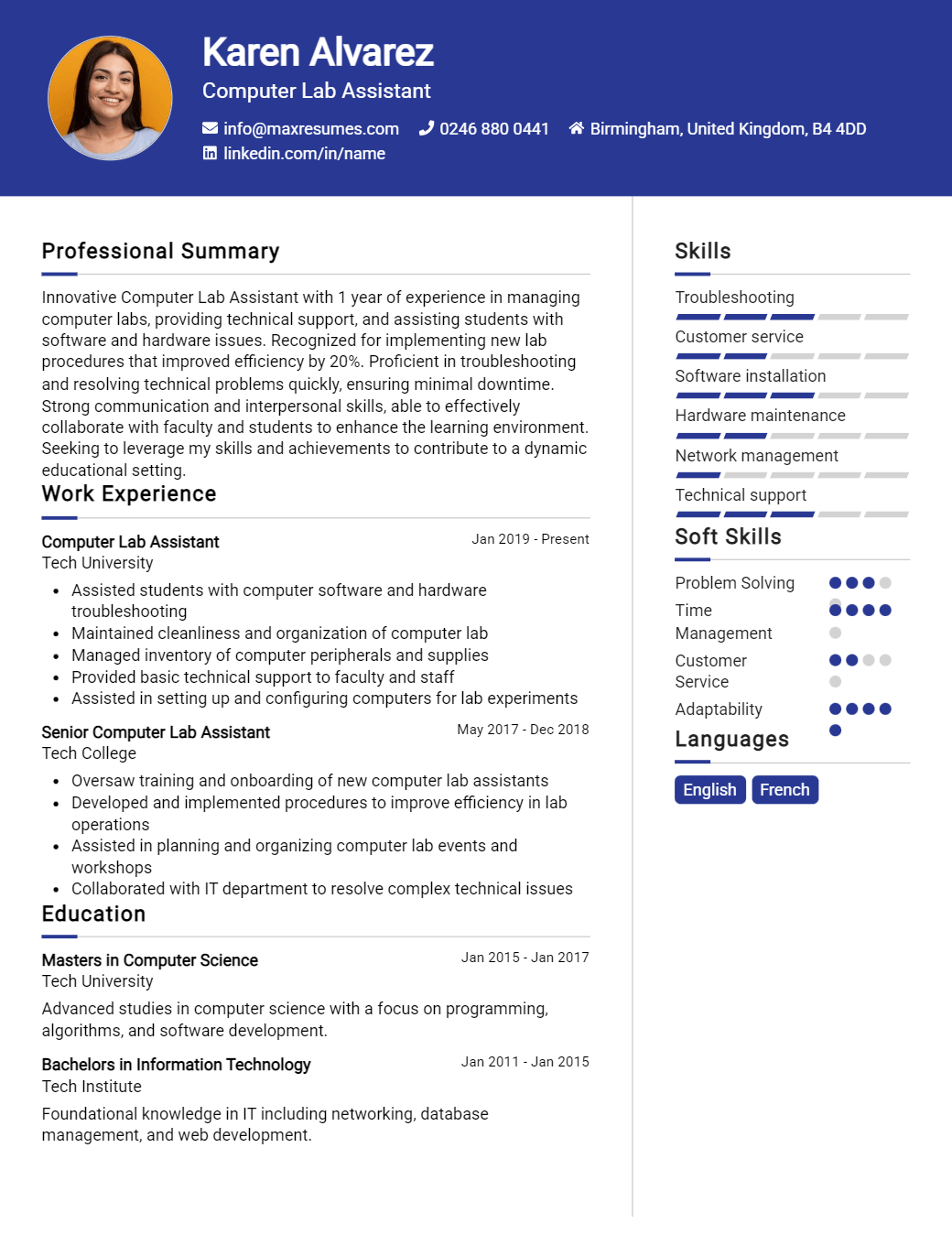computer-lab-assistant-resume-sample