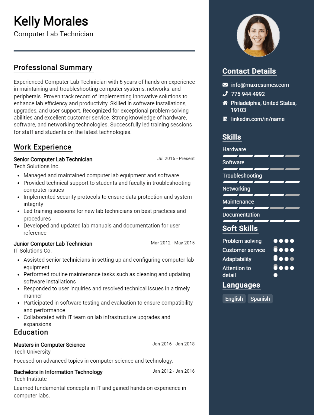 computer-lab-technician-resume-sample