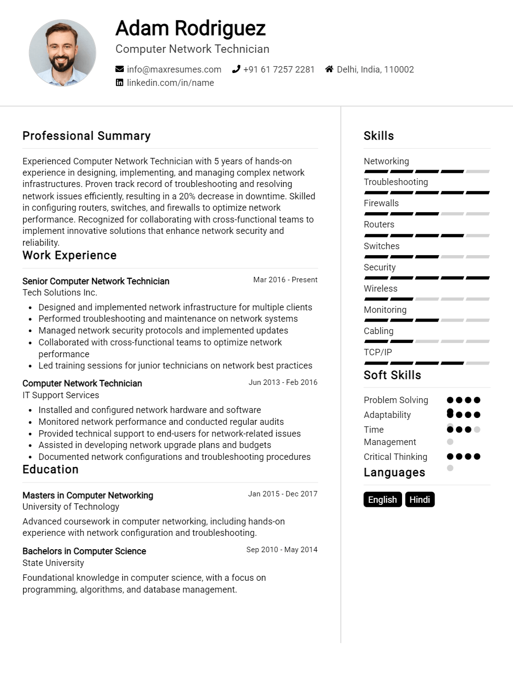 computer-network-technician-resume-sample