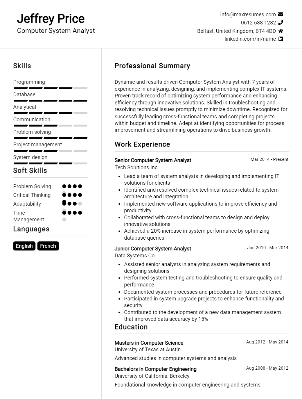 computer-system-analyst-resume-sample