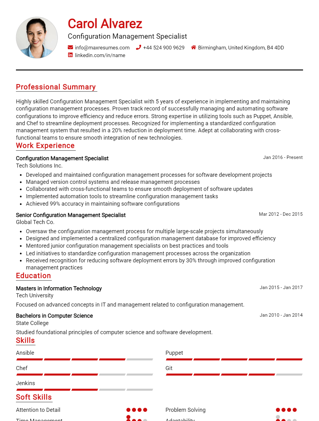 configuration-management-specialist-resume-sample