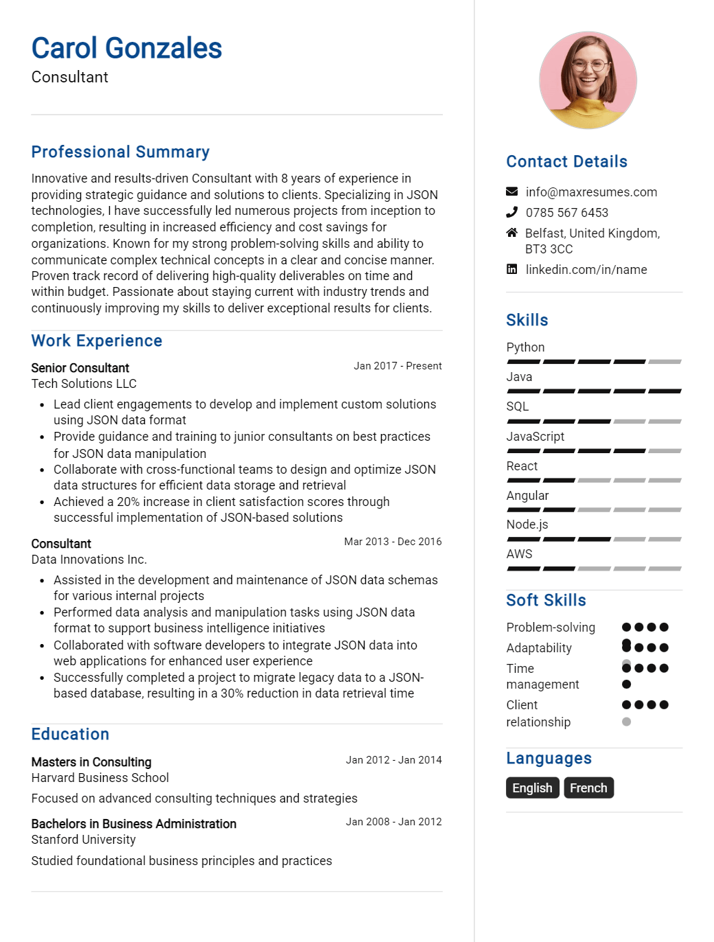 consultant-resume-sample