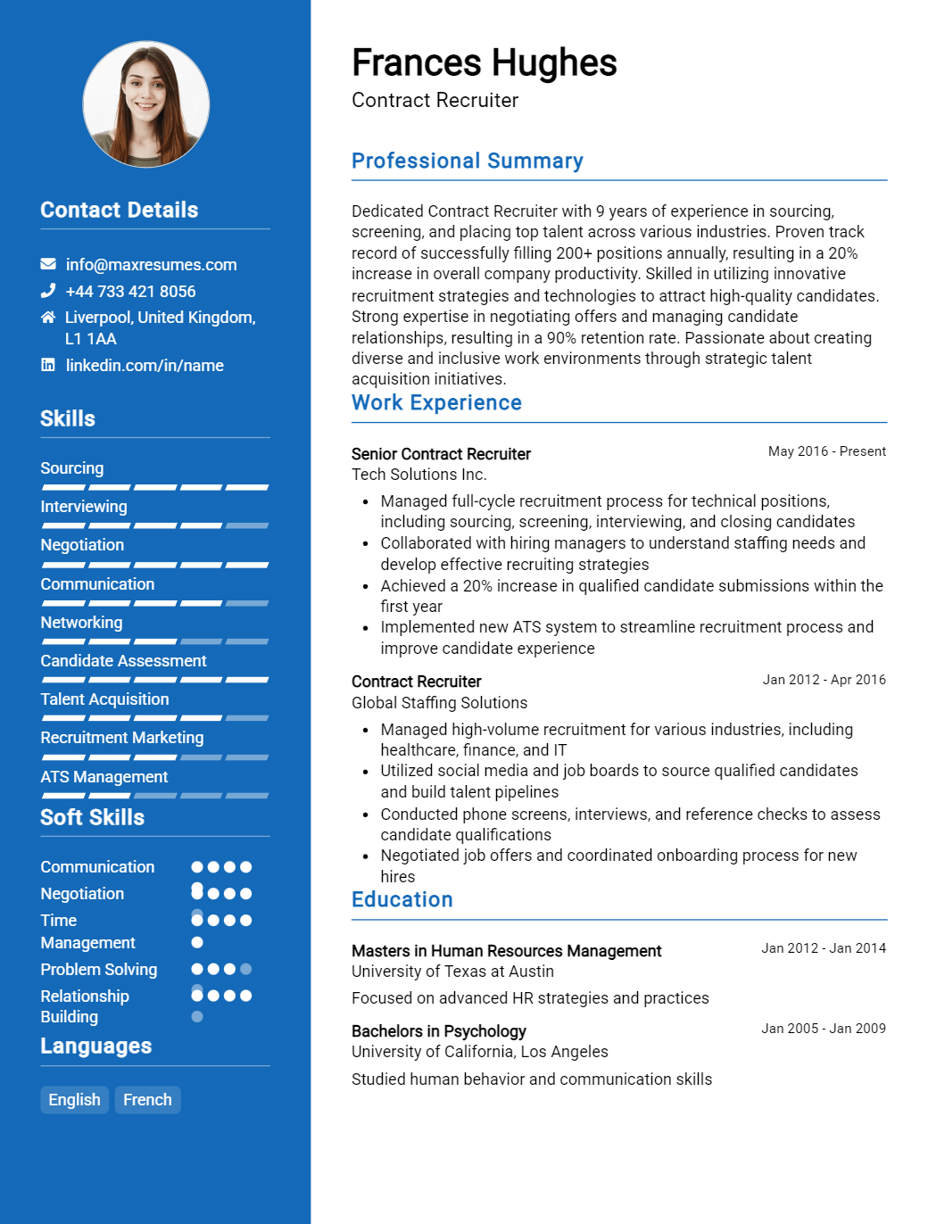 contract-recruiter-resume-sample