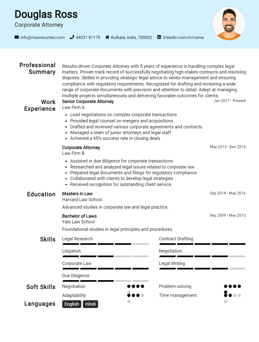 corporate-attorney-resume-sample