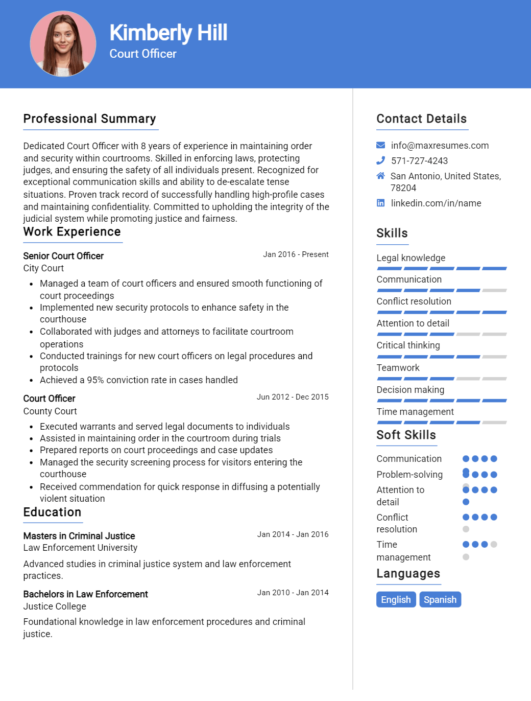 court-officer-resume-sample