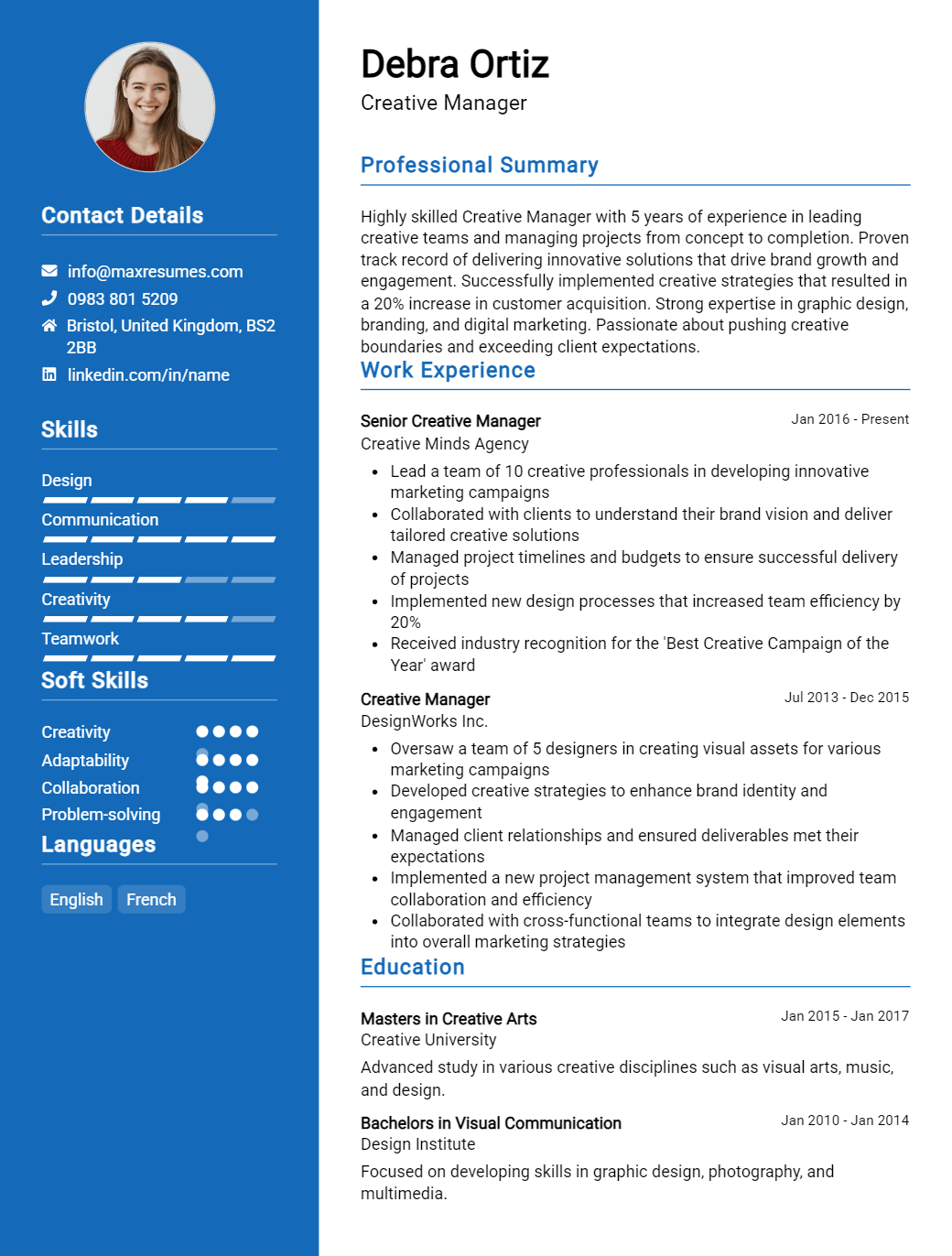 creative-manager-resume-sample