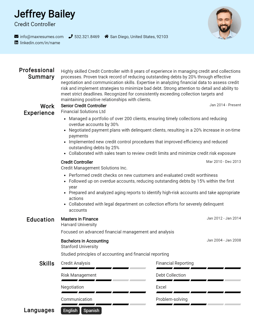 credit-controller-resume-sample