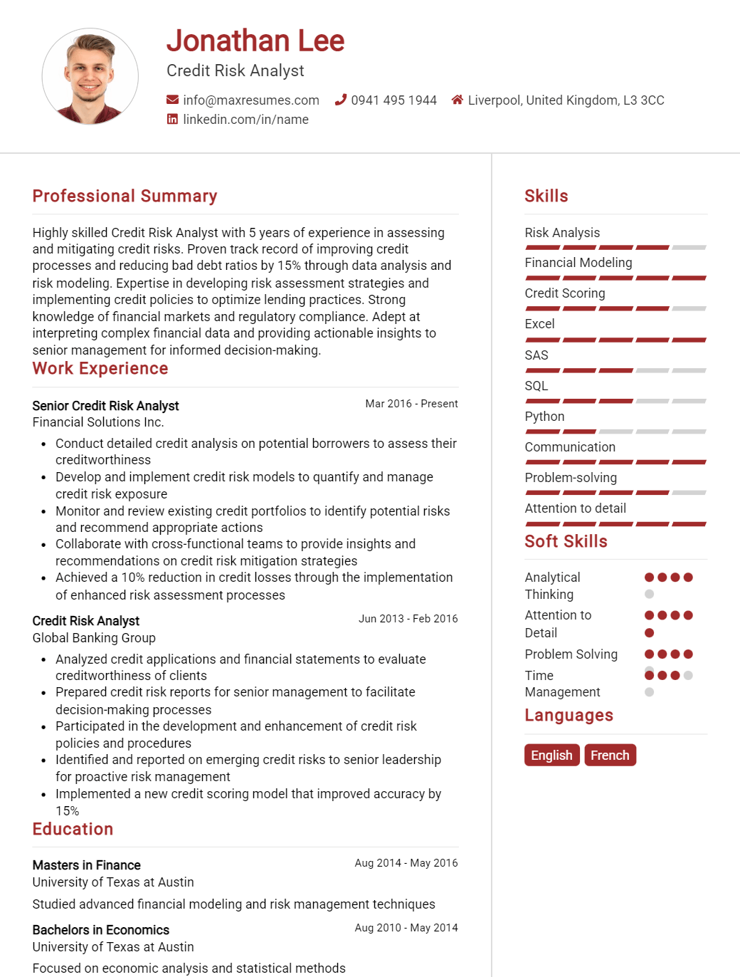 credit-risk-analyst-resume-sample
