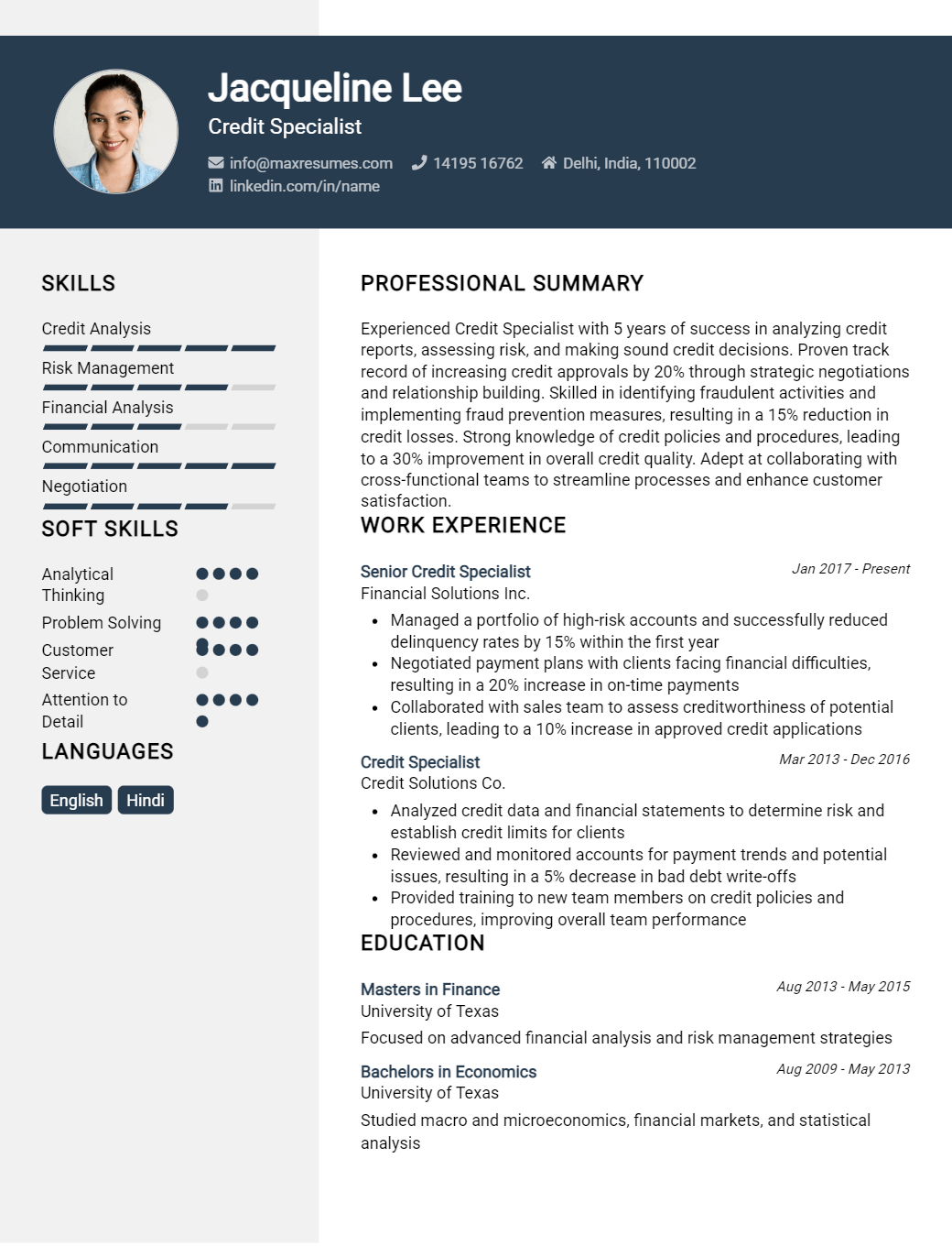 credit-specialist-resume-sample