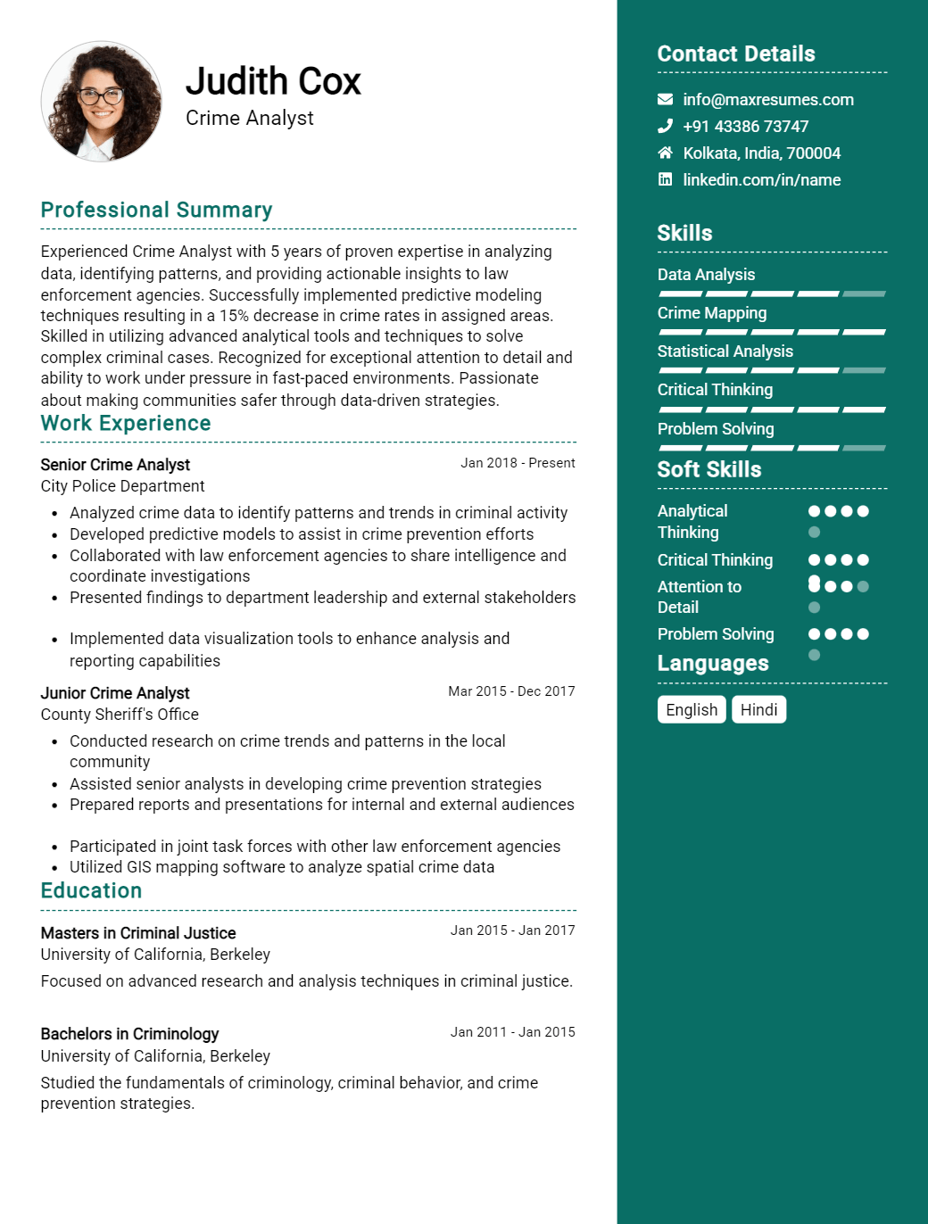 crime-analyst-resume-sample