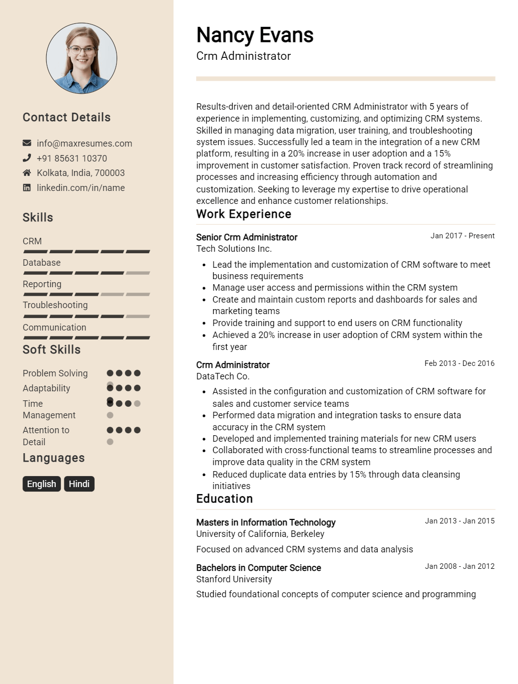 crm-administrator-resume-sample