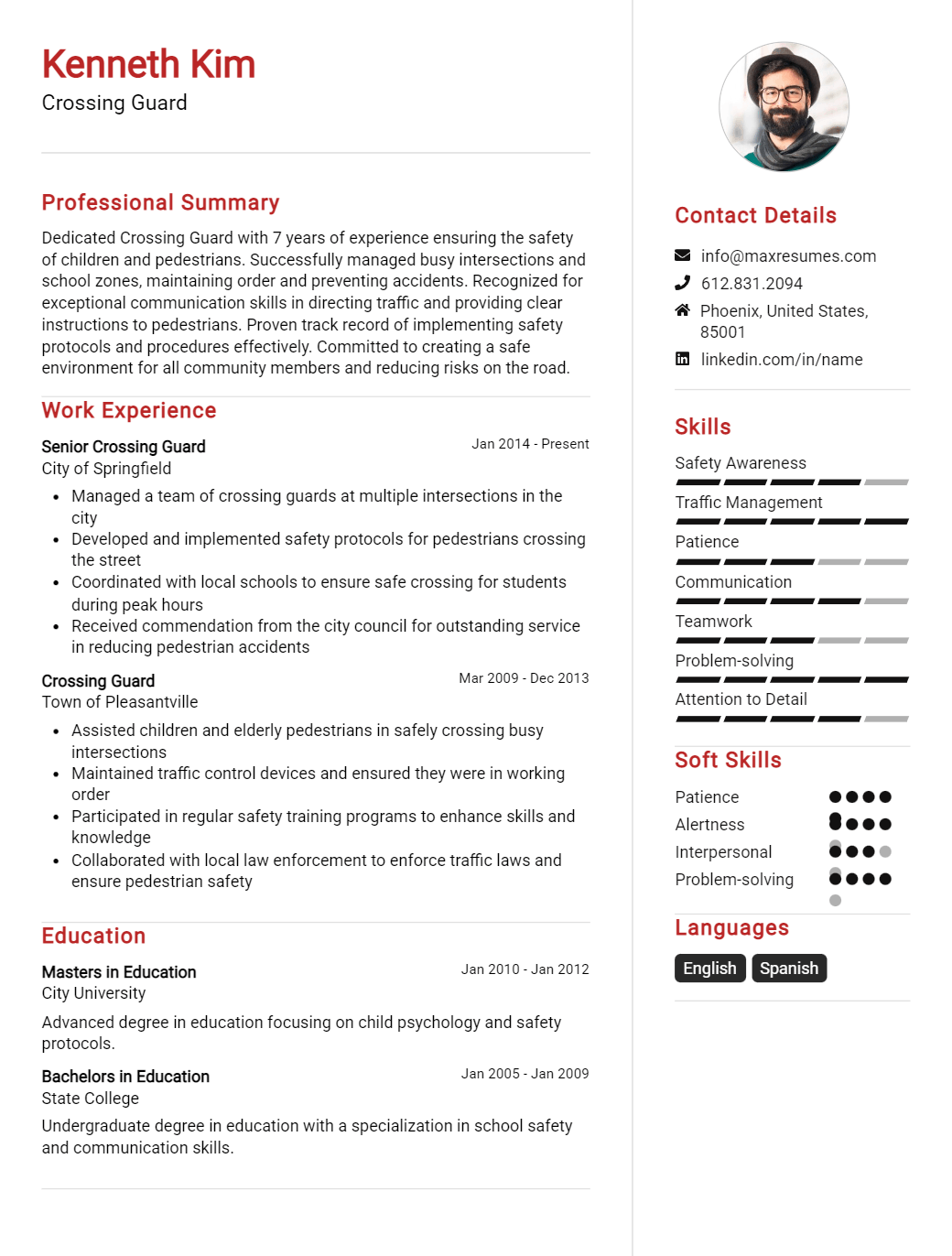 crossing-guard-resume-sample