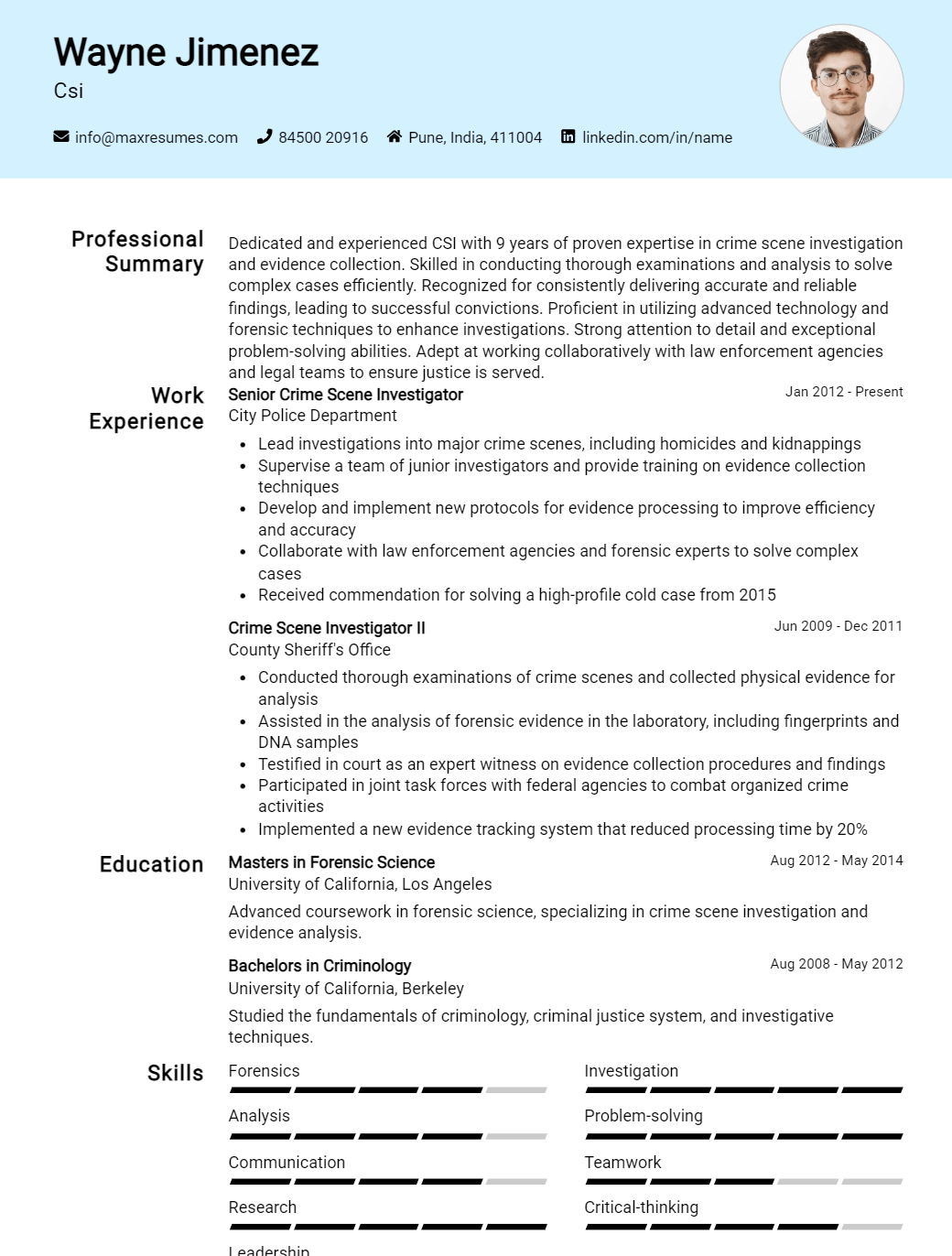 csi-resume-sample