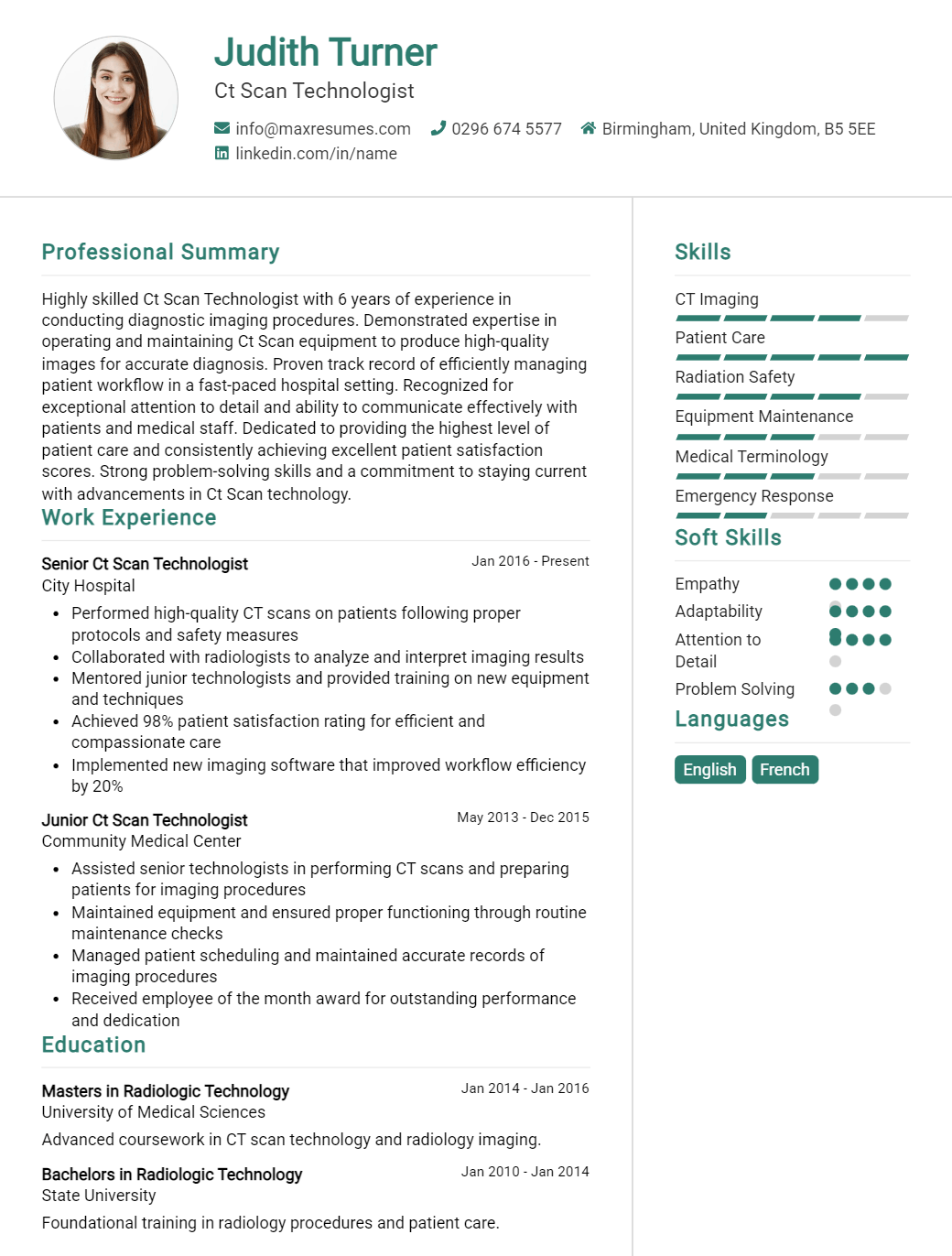 ct-scan-technologist-resume-sample