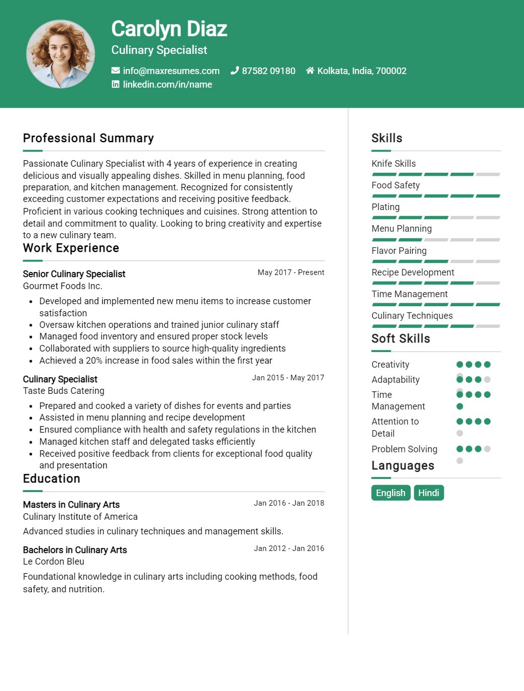 specialist-resume-sample