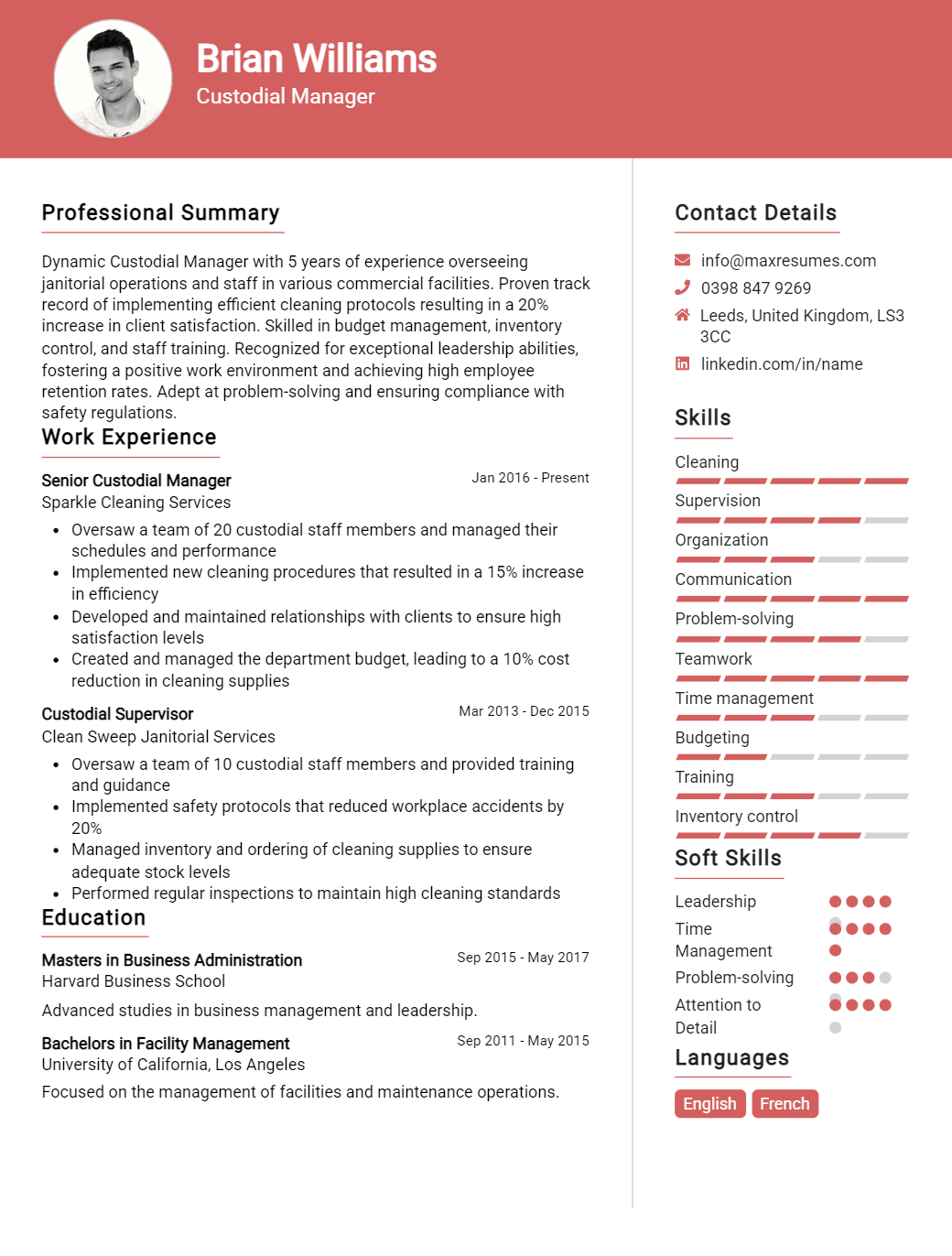custodial-manager-resume-sample