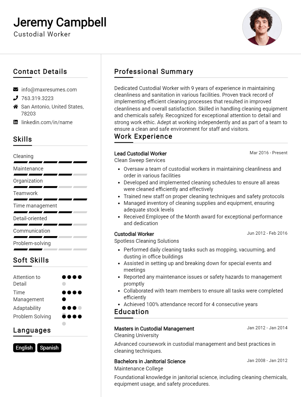 custodial-worker-resume-sample