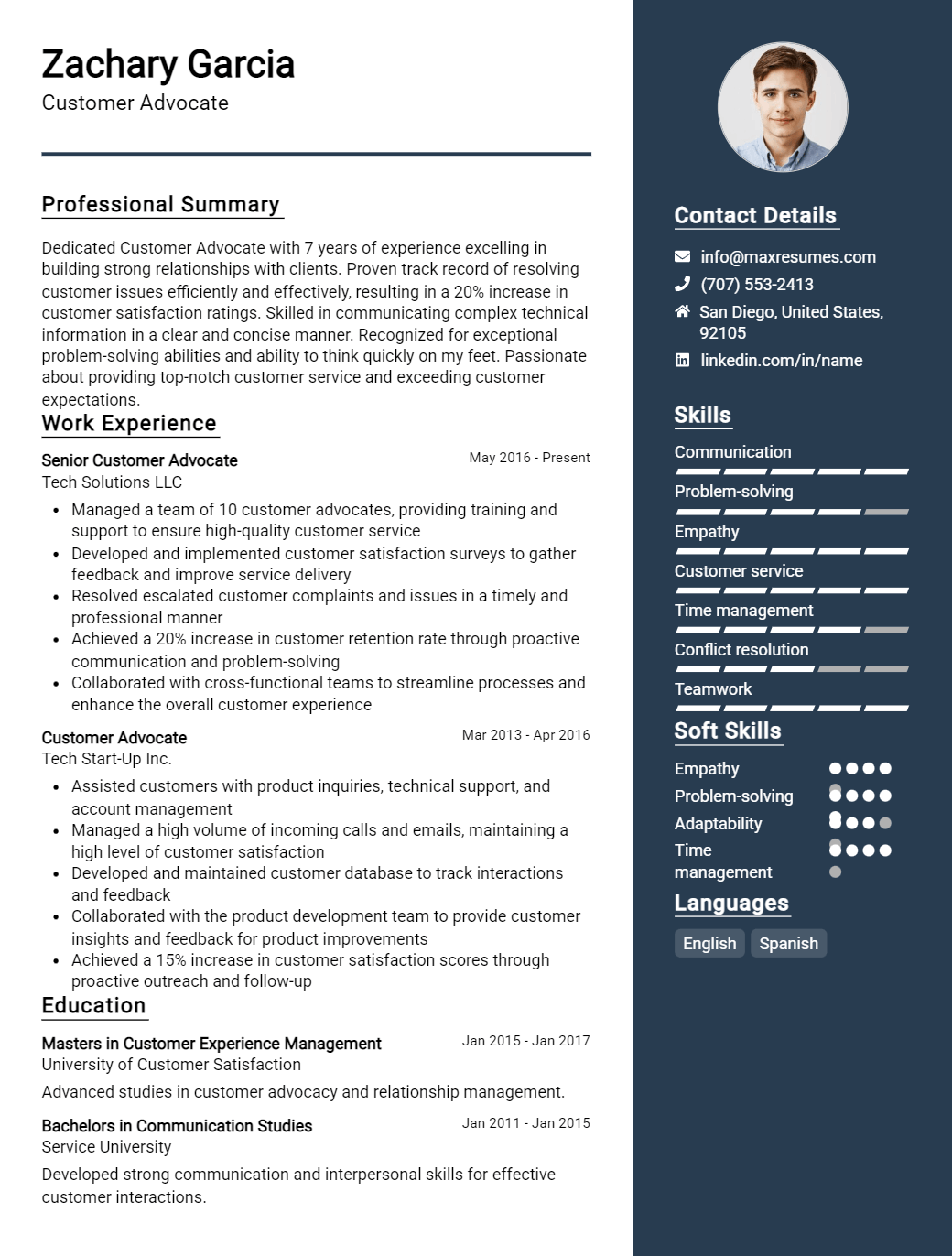 customer-advocate-resume-sample