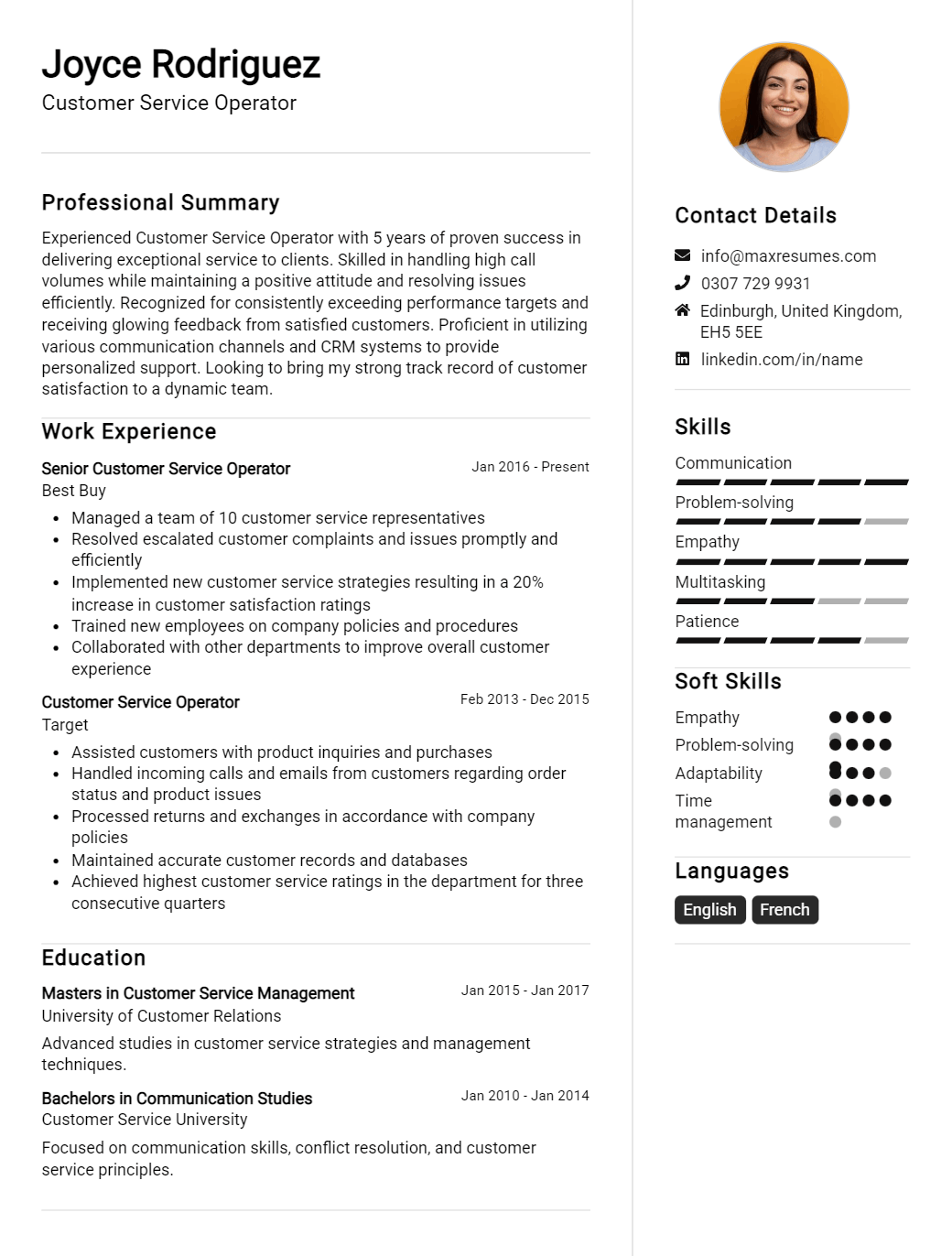 operator-resume-sample