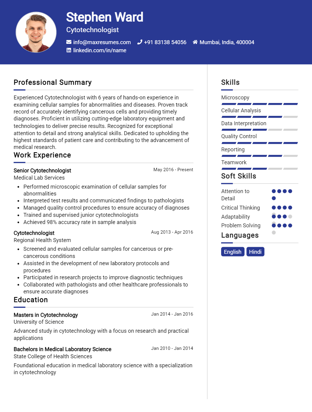 cytotechnologist-resume-sample