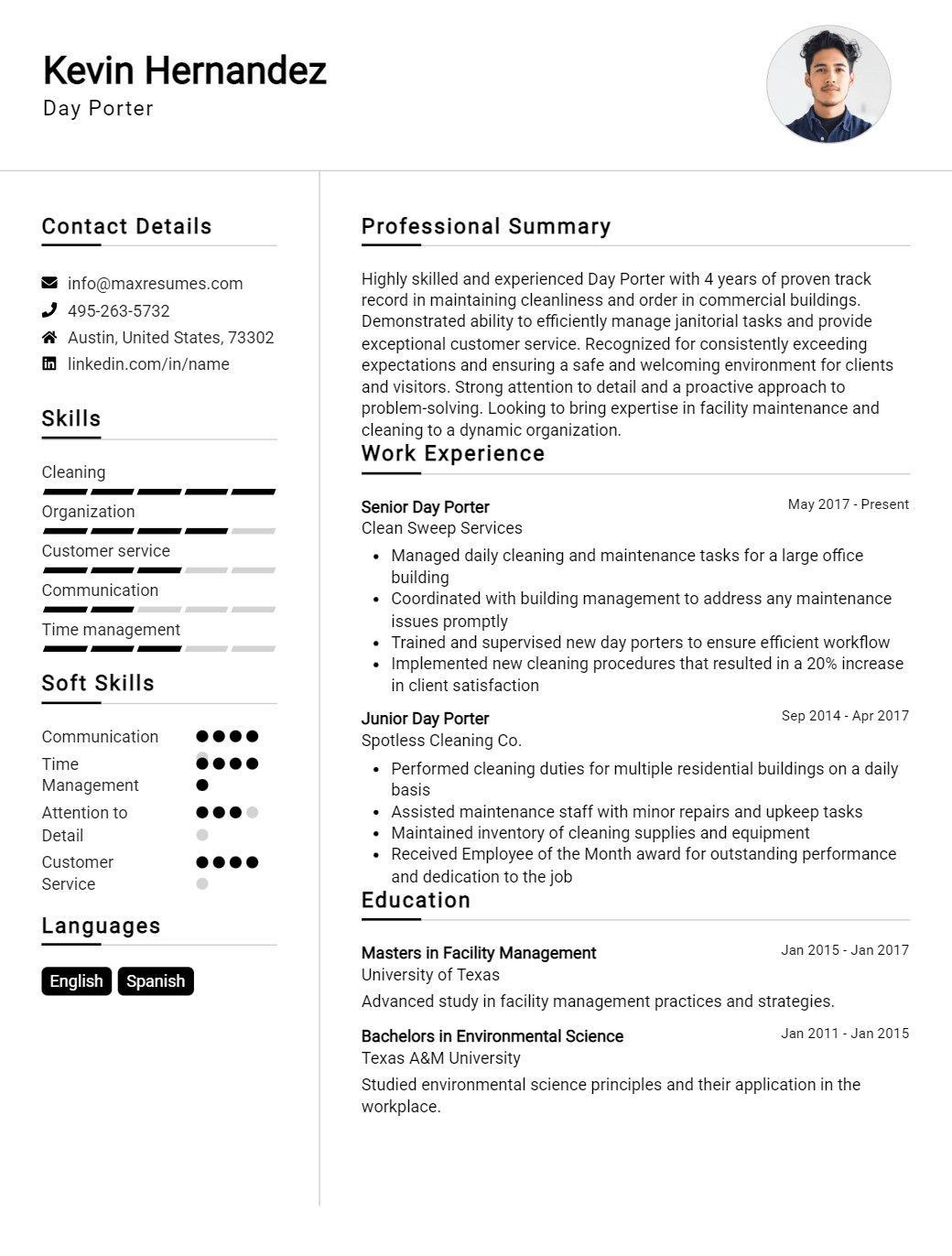 day-porter-resume-sample