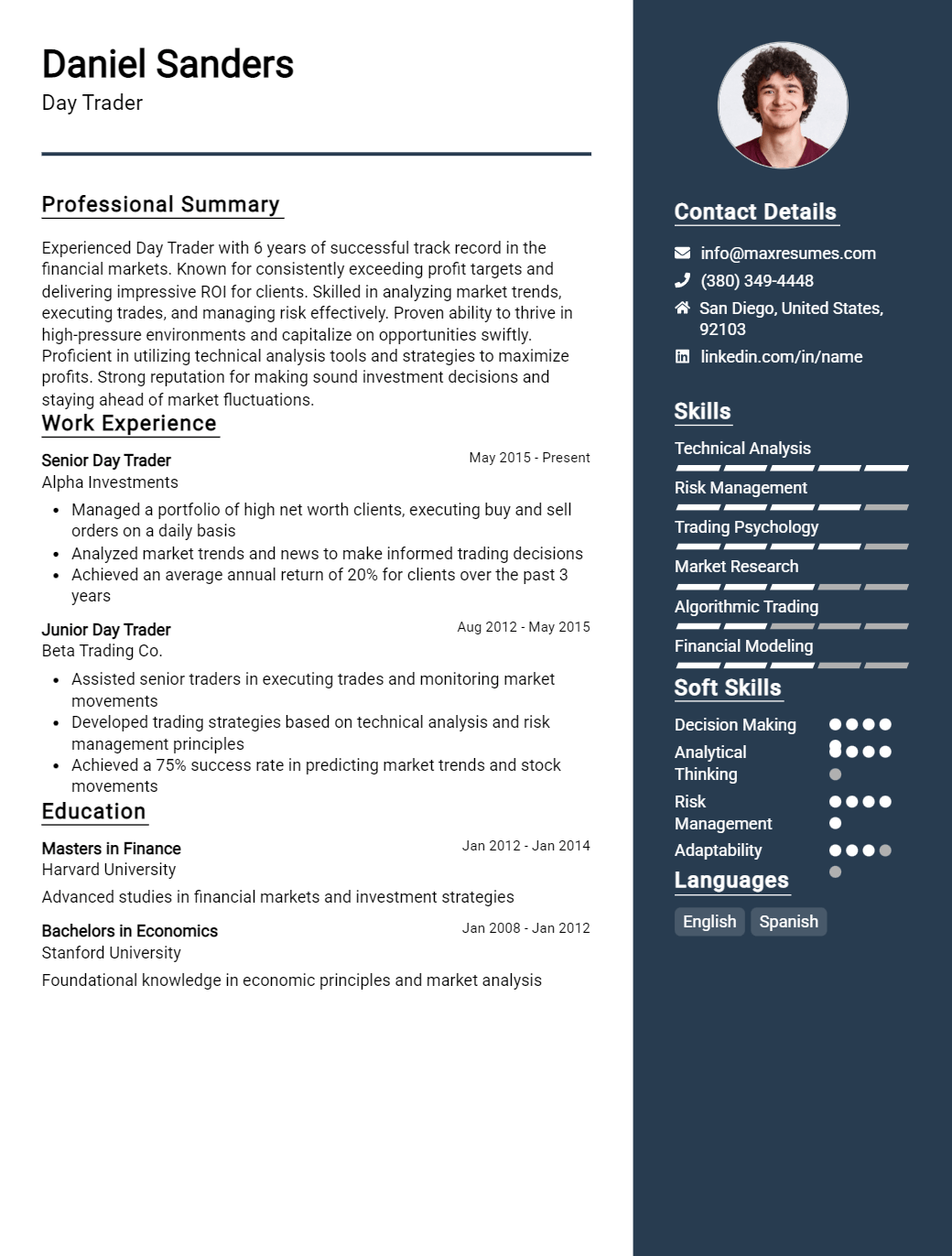 day-trader-resume-sample