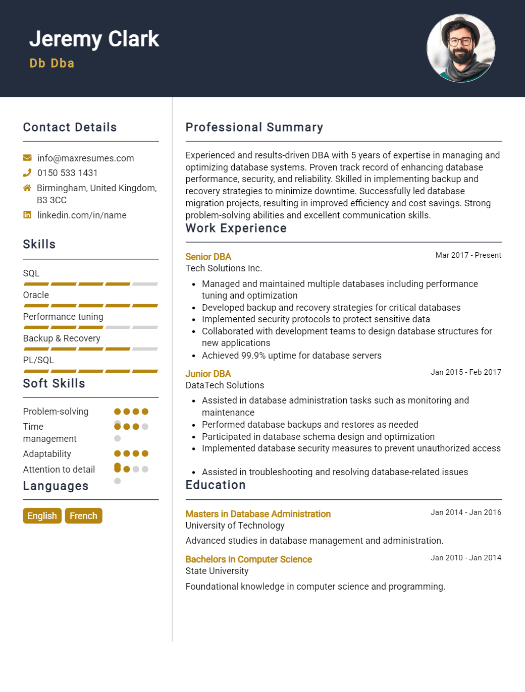 db2-dba-resume-sample