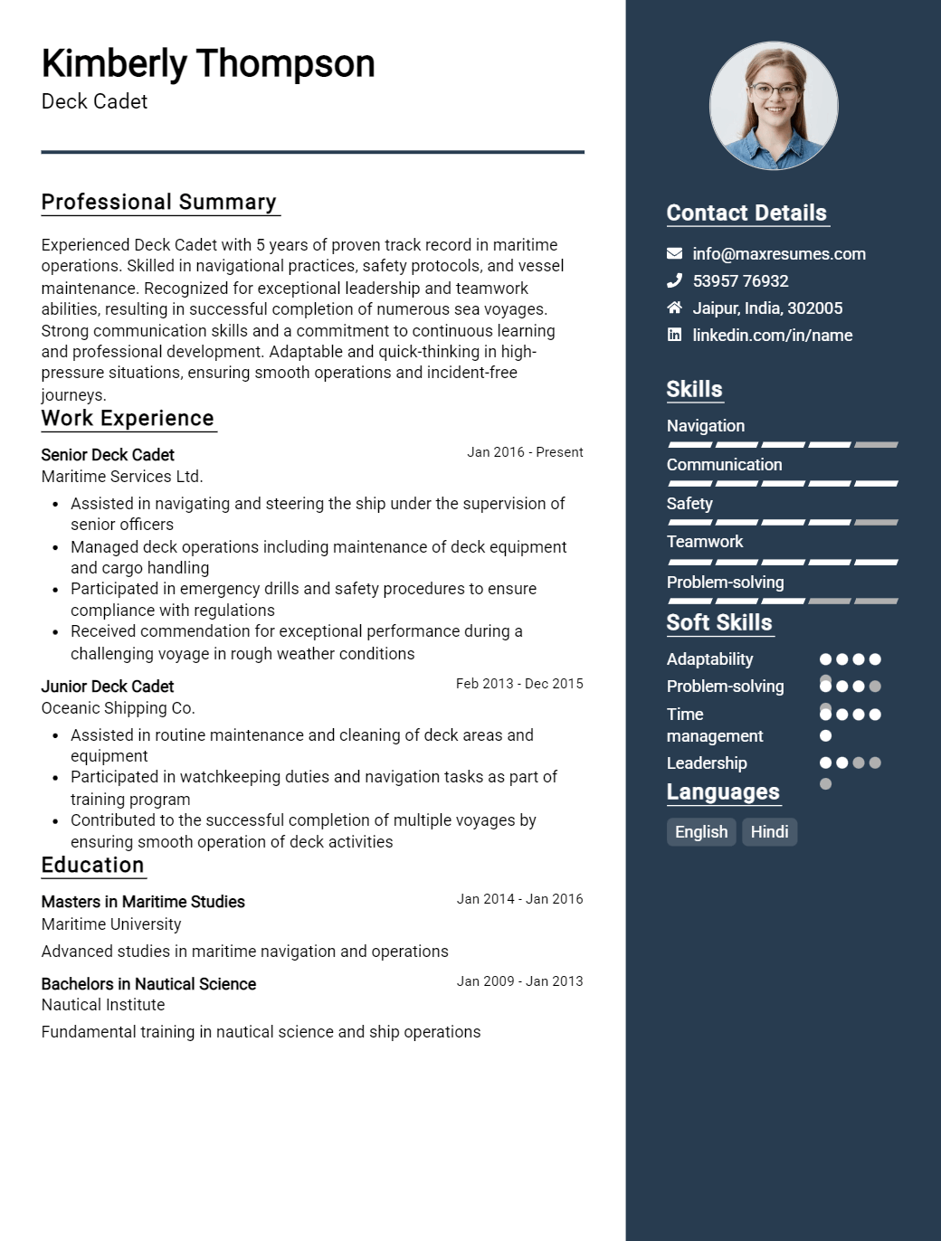 deck-cadet-resume-sample
