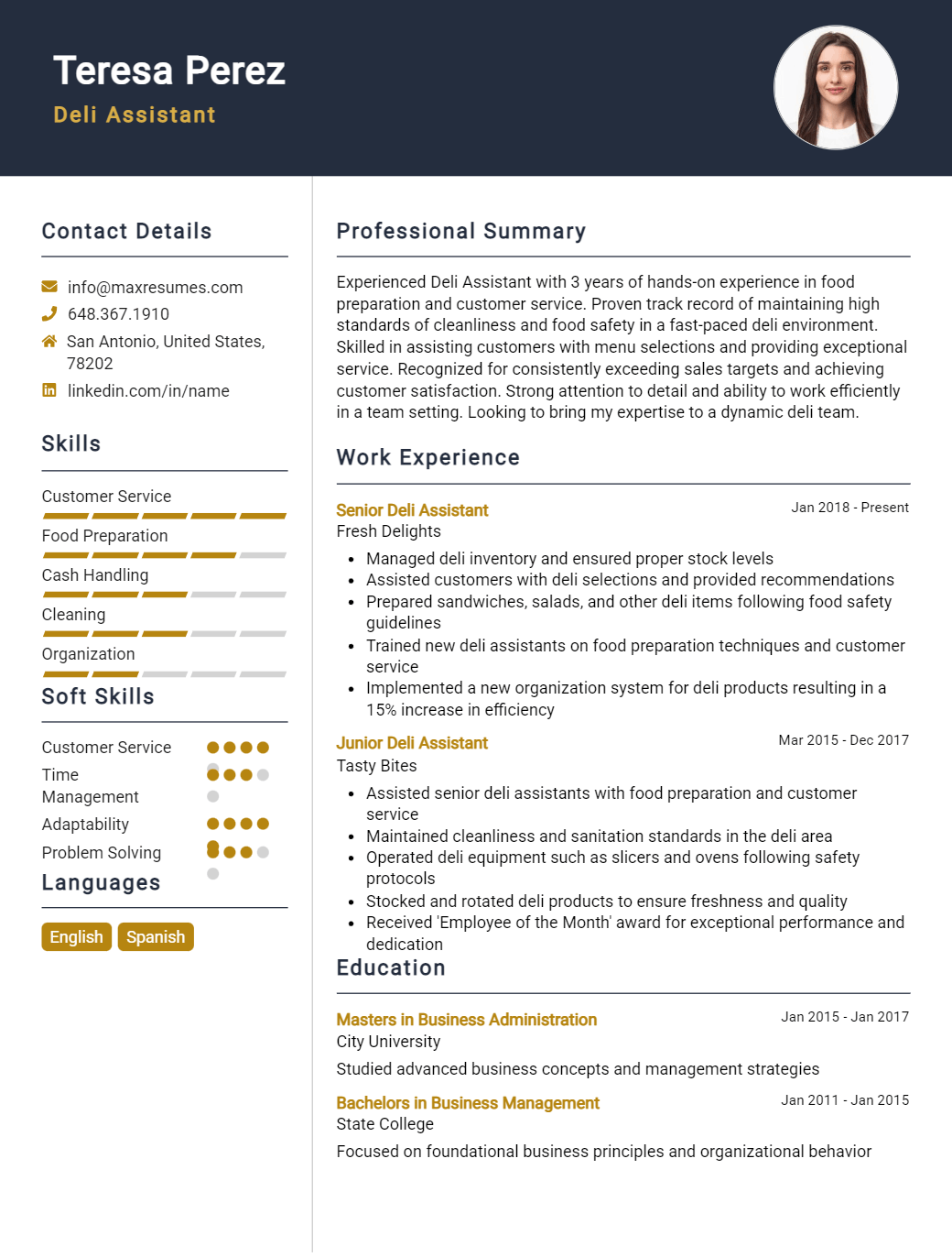 deli-assistant-resume-sample