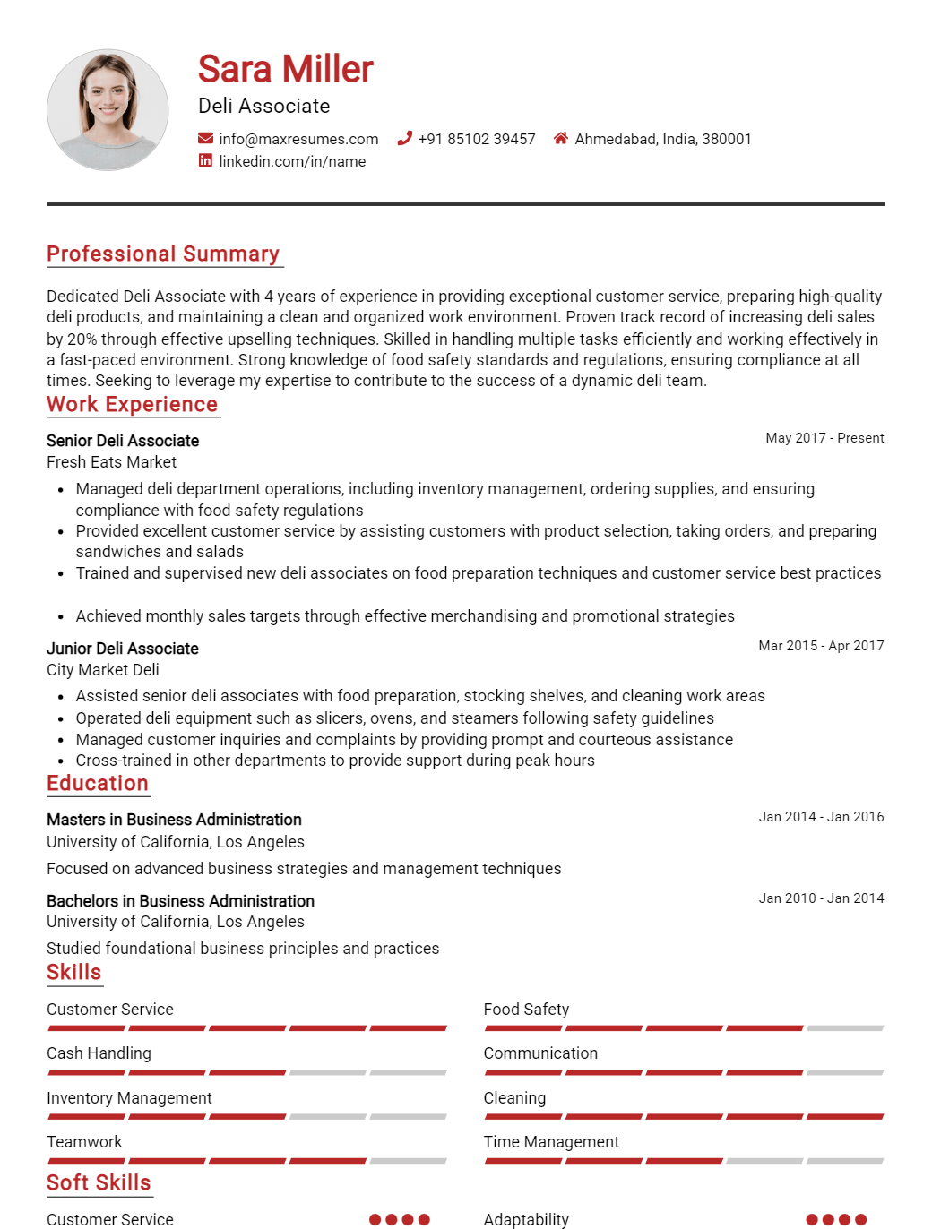 deli-associate-resume-sample
