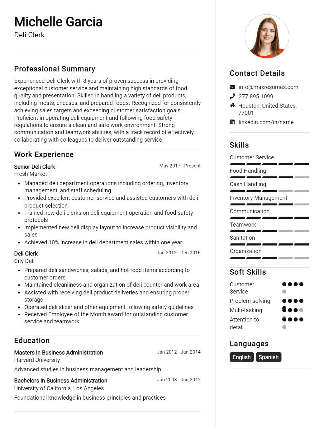 deli-clerk-resume-sample