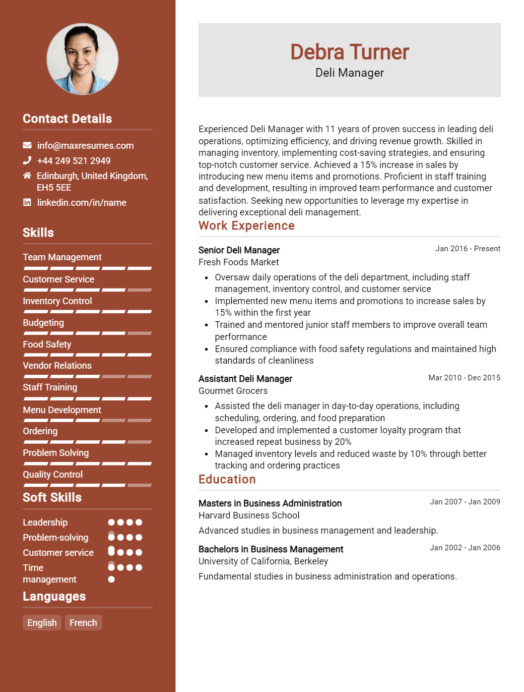 deli-manager-resume-sample