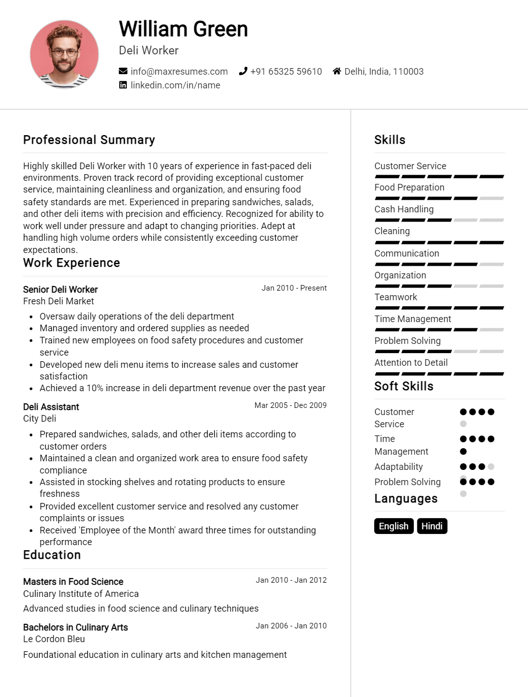 deli-worker-resume-sample