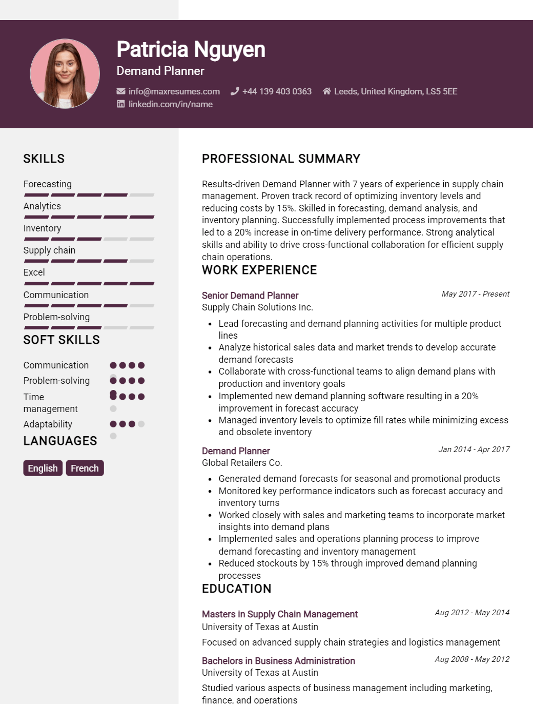 demand-planner-resume-sample
