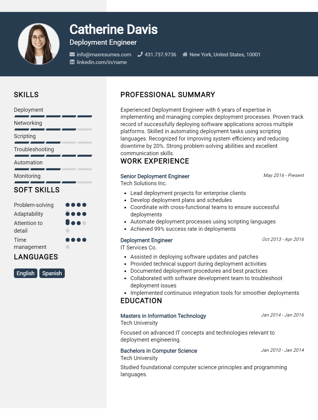 deployment-engineer-resume-sample