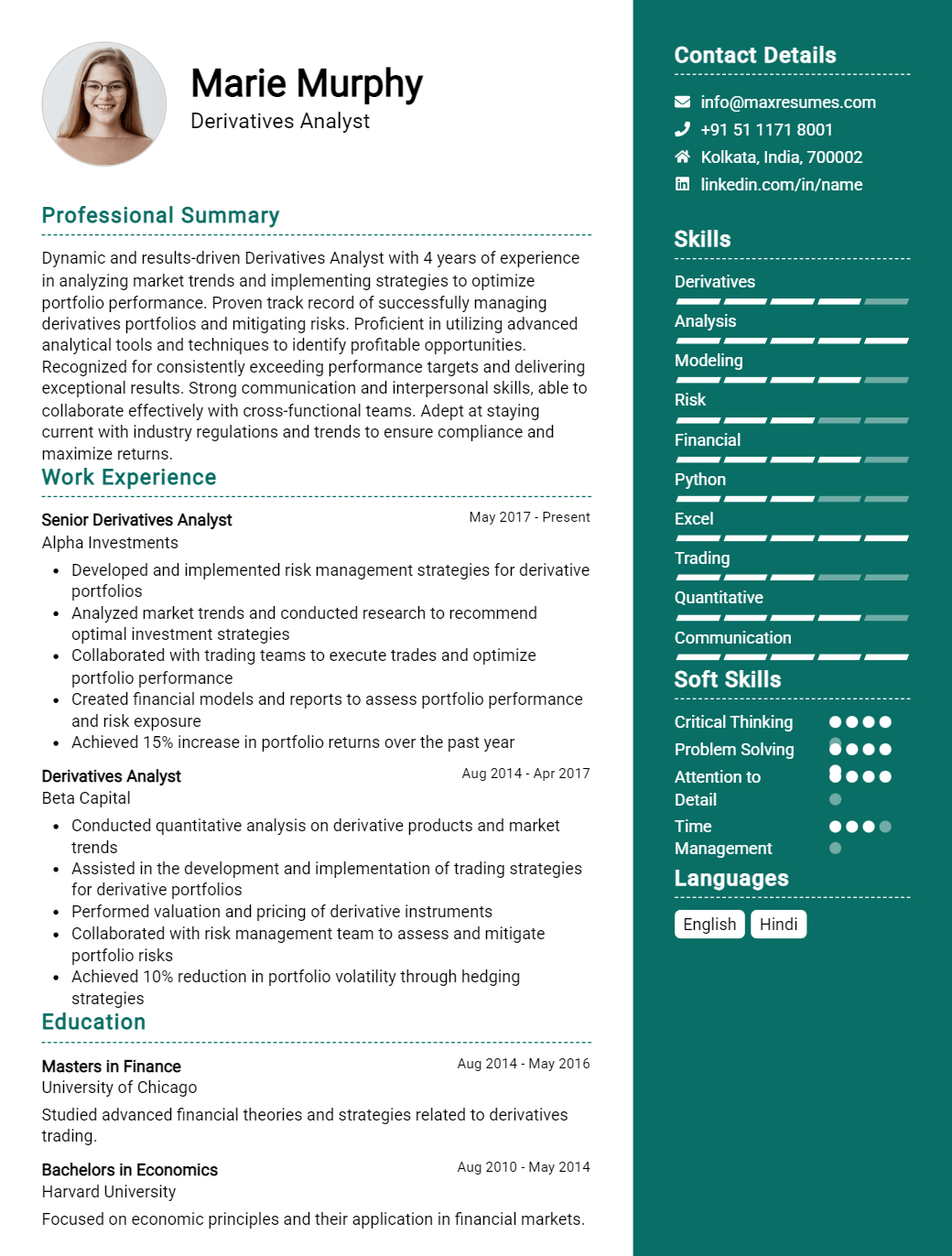derivatives-analyst-resume-sample