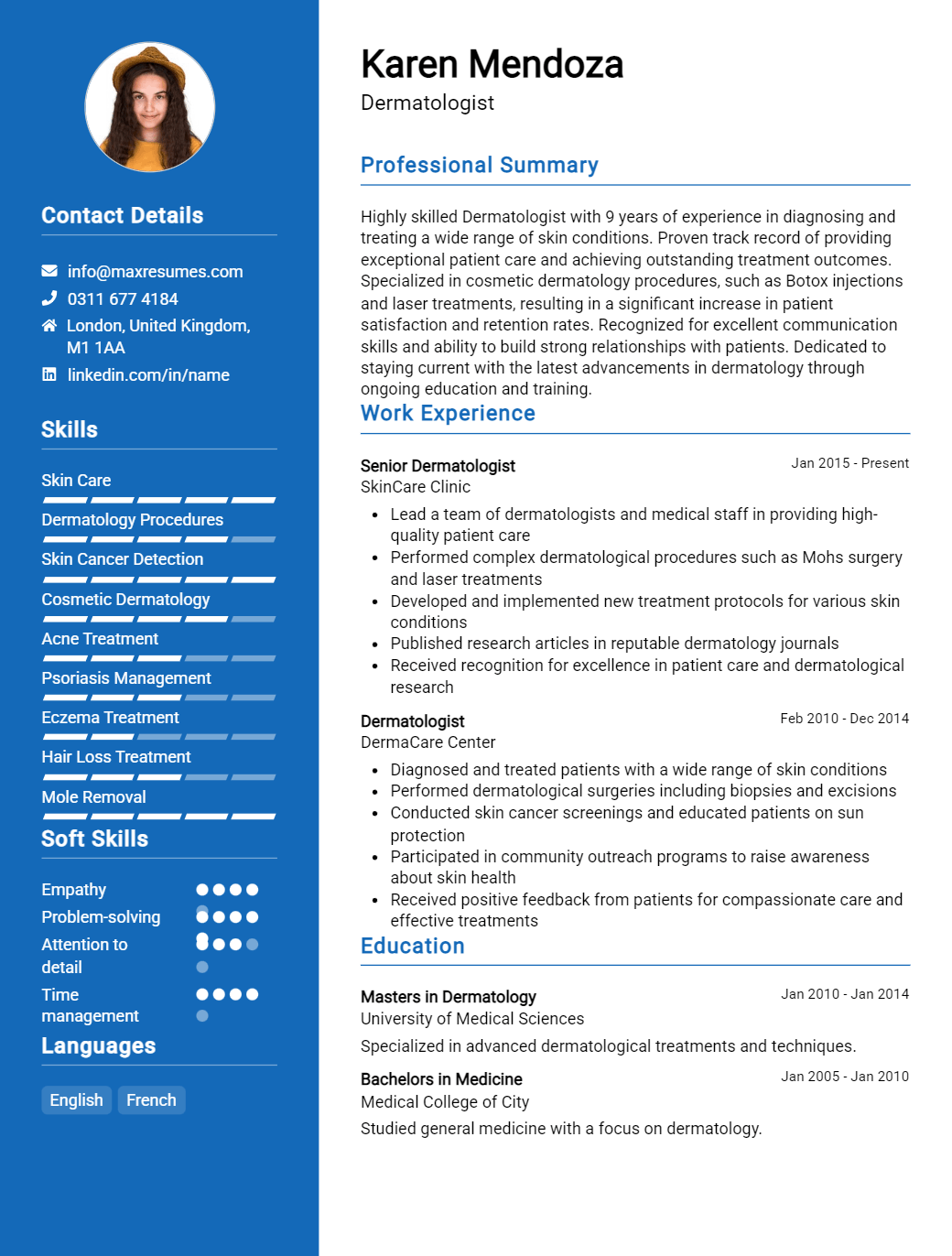 dermatologist-resume-sample