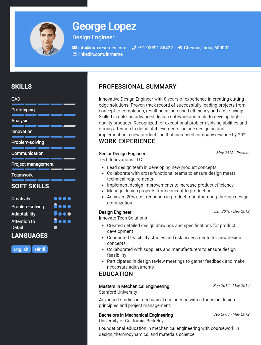 design-engineer-resume-sample