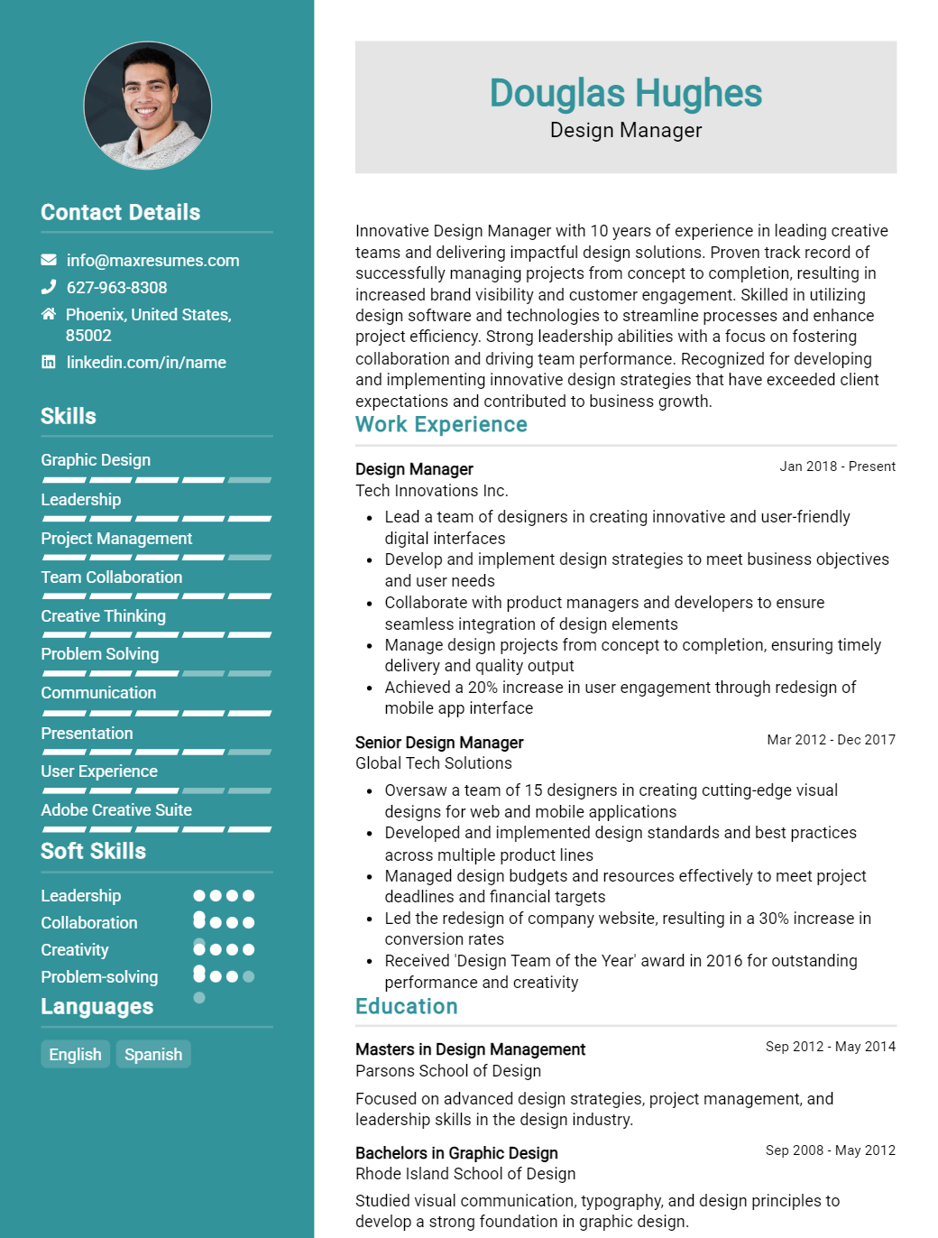 design-manager-resume-sample