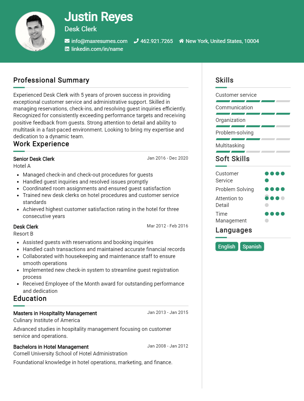 desk-clerk-resume-sample