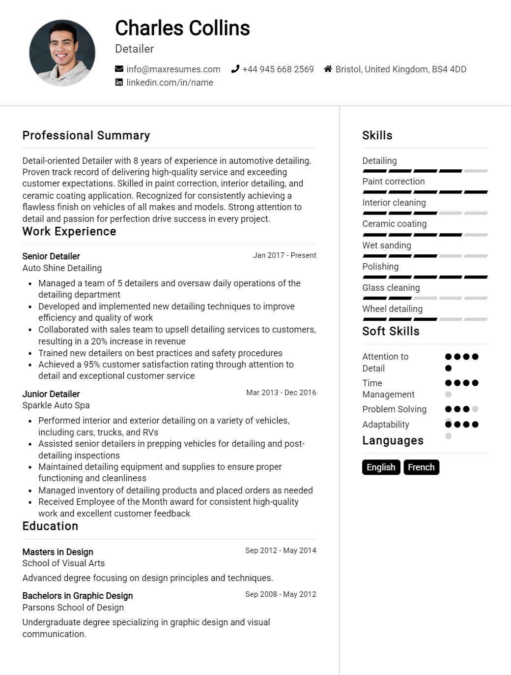 detailer-resume-sample
