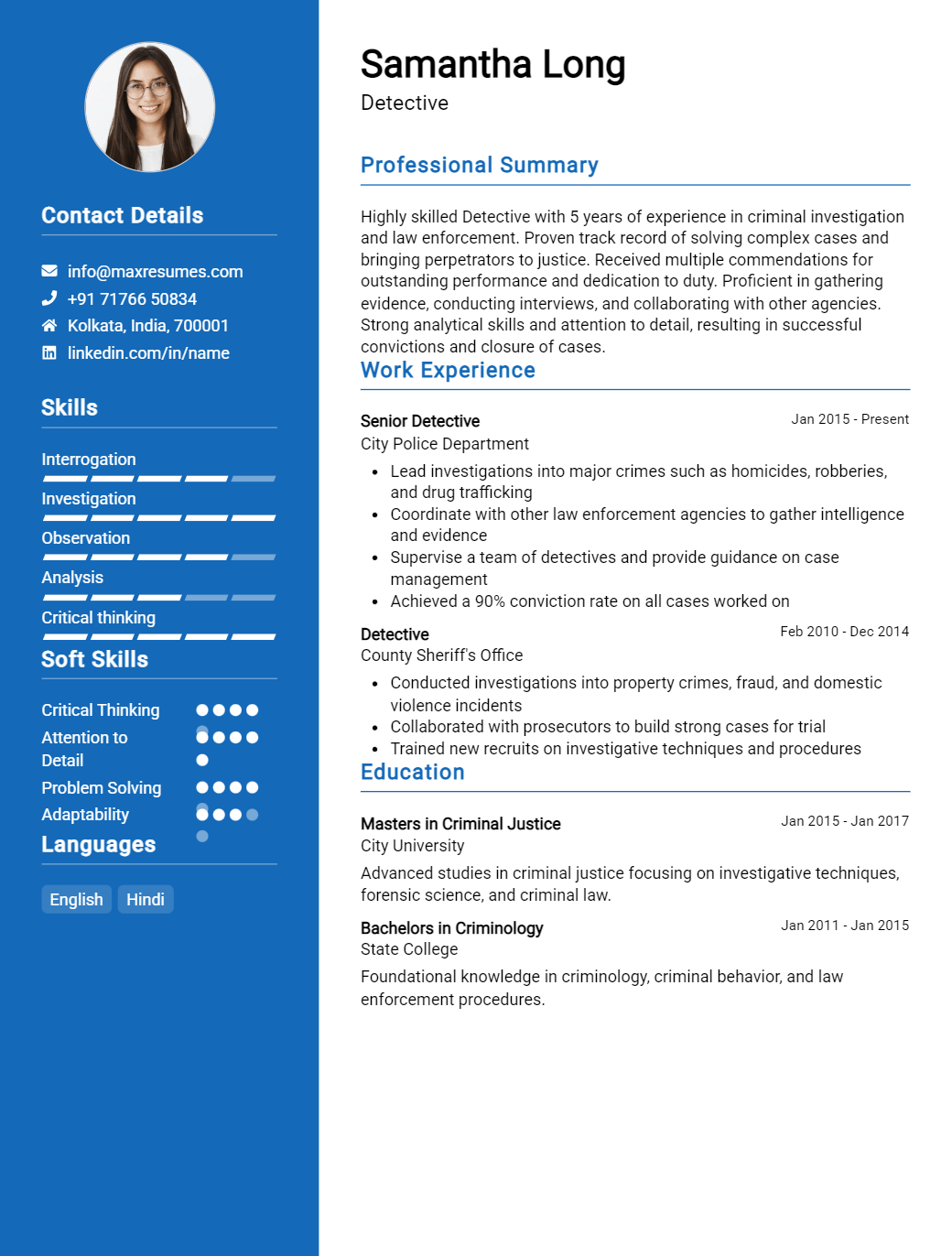 detective-resume-sample