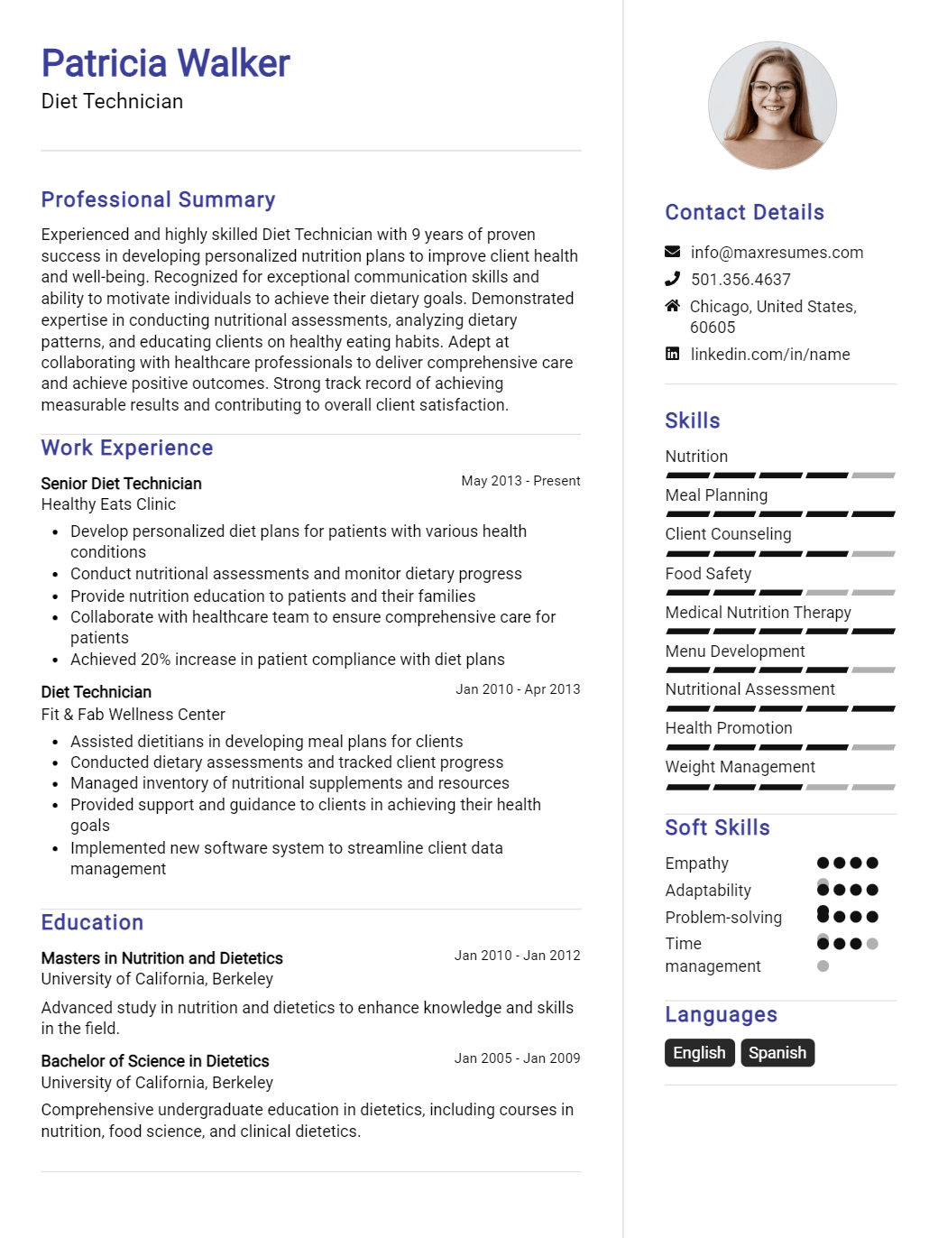 diet-technician-resume-sample